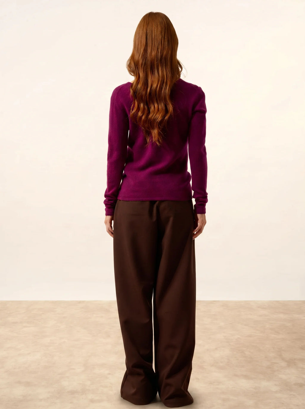 MIRELLA pullover v-ausschnitt vorne und hinten pflaume