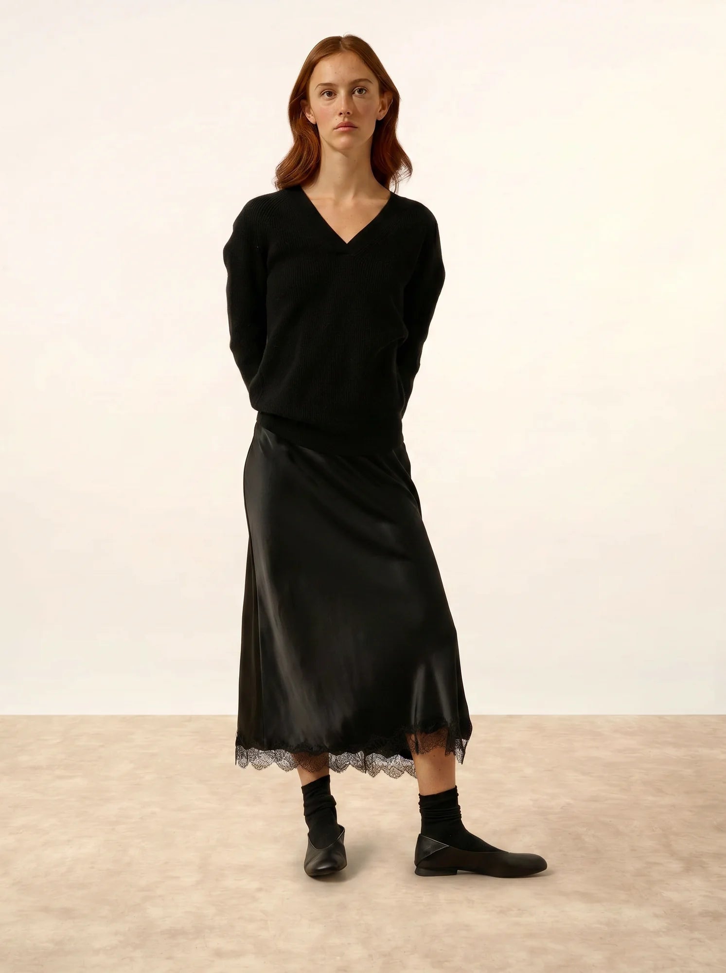 ISALUNE pullover v-ausschnitt schwarz