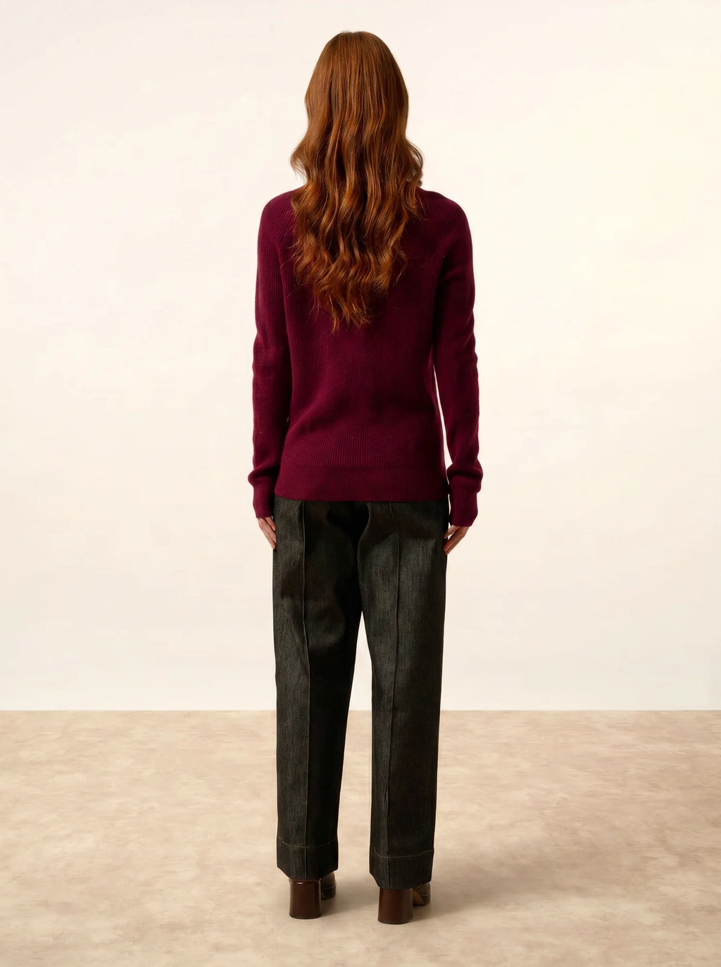 ISALUNE pullover v-ausschnitt bordeaux