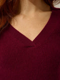 ISALUNE pullover v-ausschnitt bordeaux