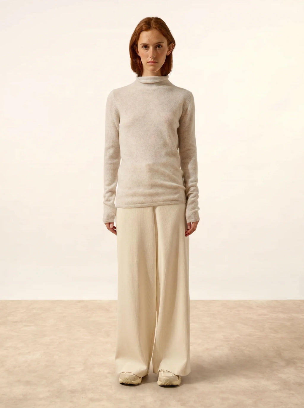 LYSANDRA pullover rollkragen perlgrau meliert