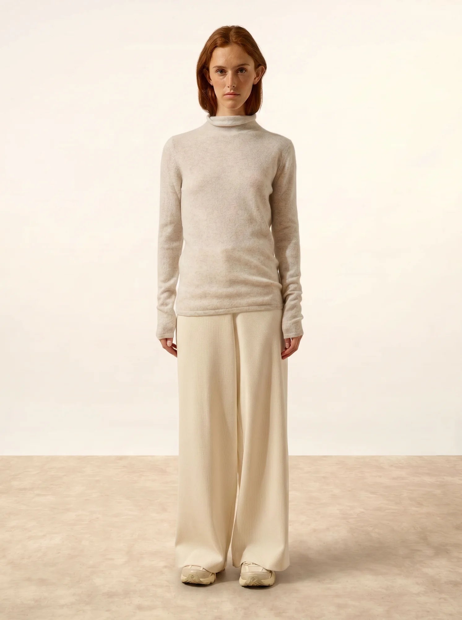 LYSANDRA pullover rollkragen perlgrau meliert