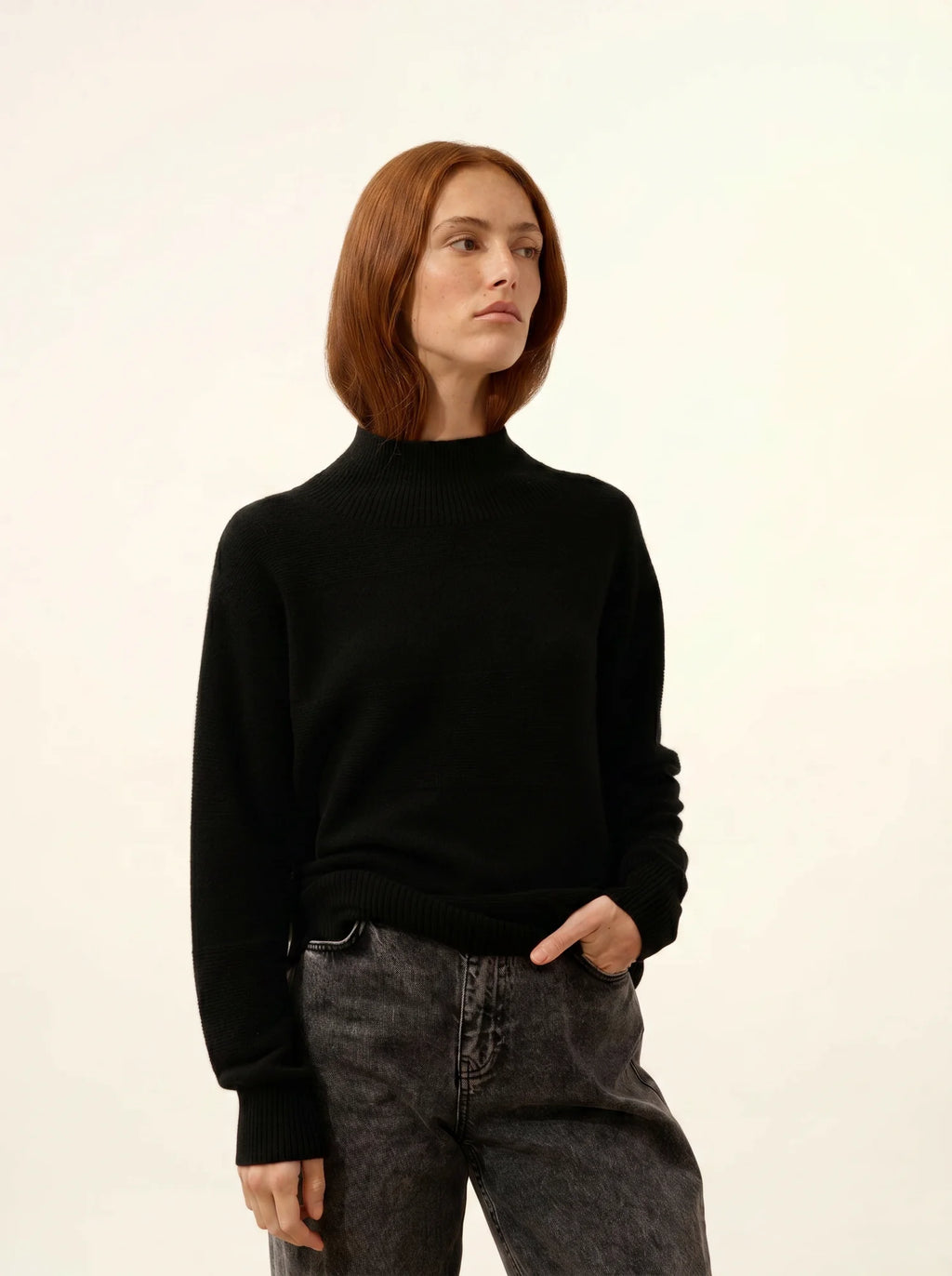 AMBER pullover stehkragen schwarz