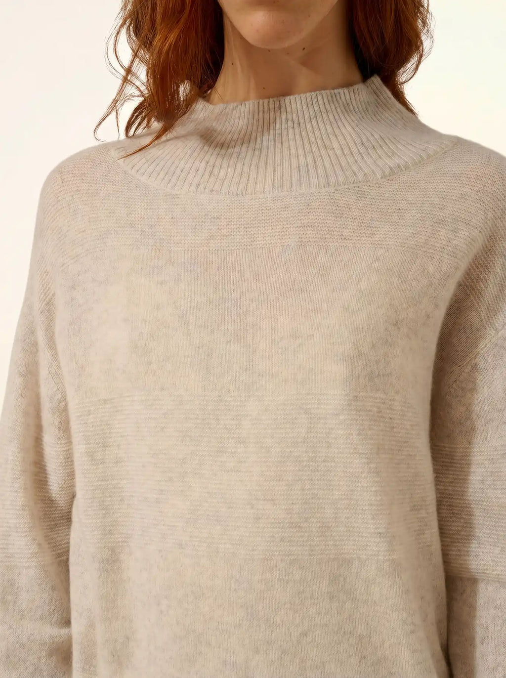 AMBER pullover stehkragen perlgrau meliert