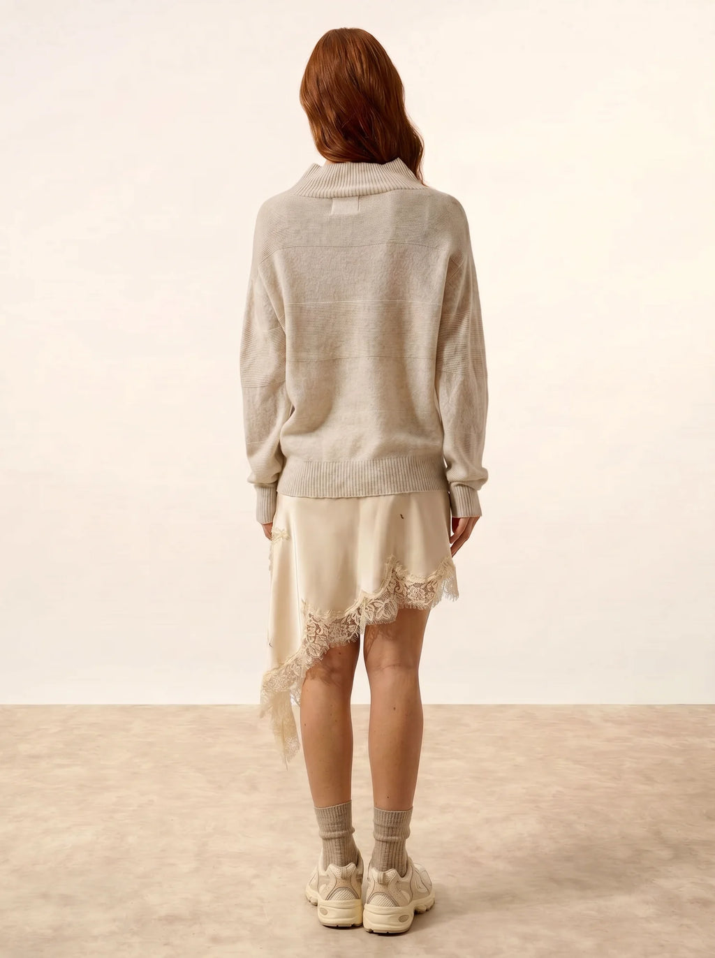 AMBER pullover stehkragen perlgrau meliert