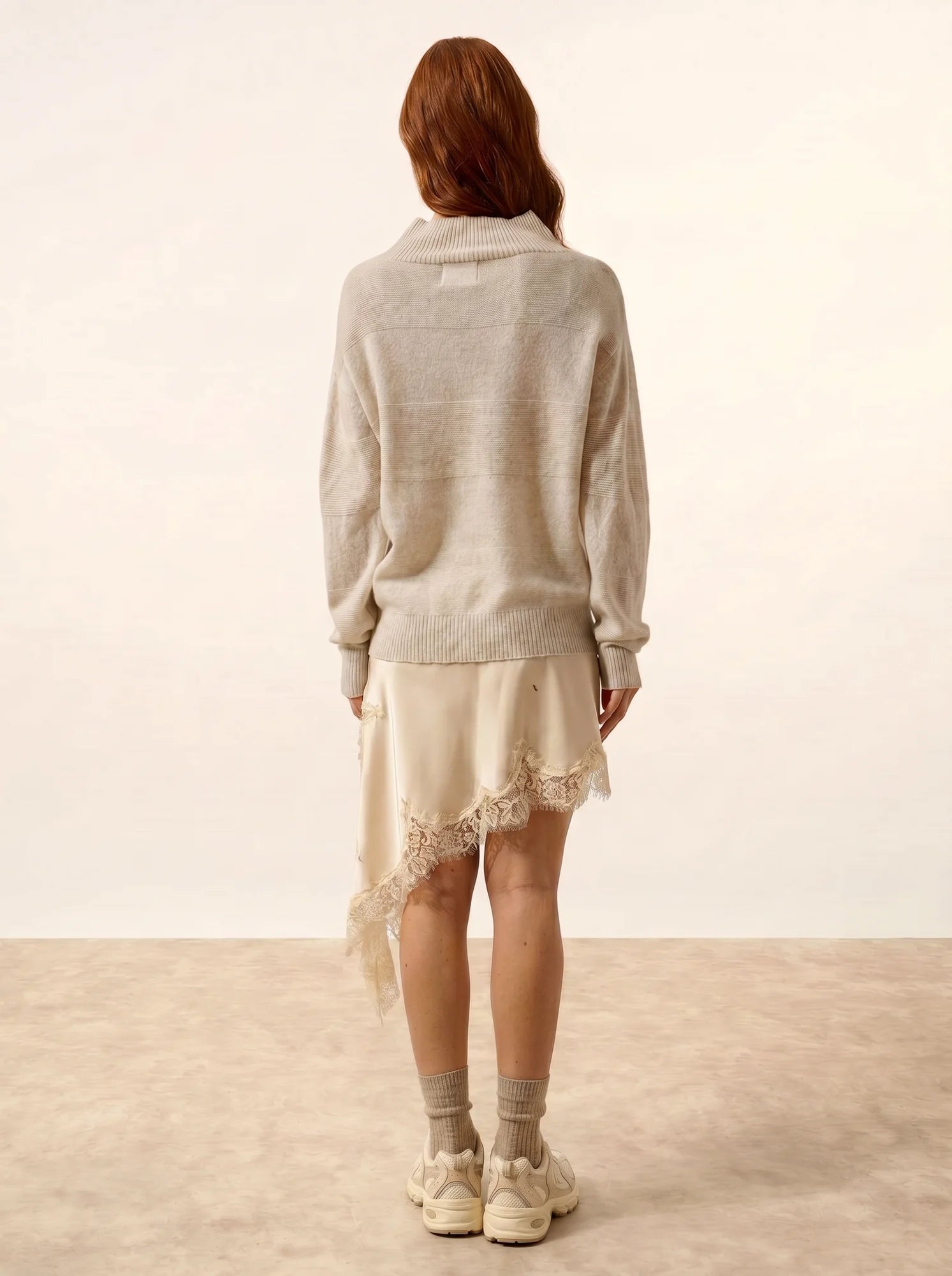AMBER pullover stehkragen perlgrau meliert