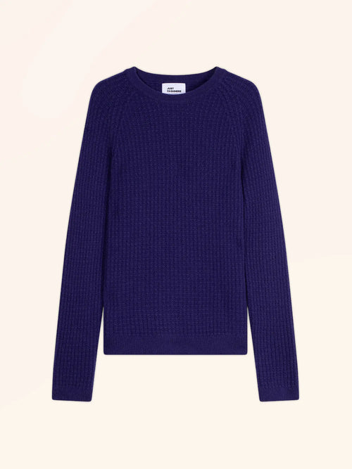 ASTRÉE pull col rond 6 fils violet