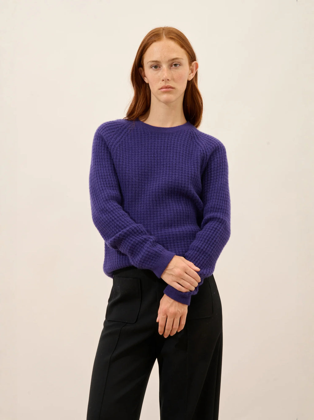 ASTRÉE pullover rundhalsausschnitt 6-fädig violett