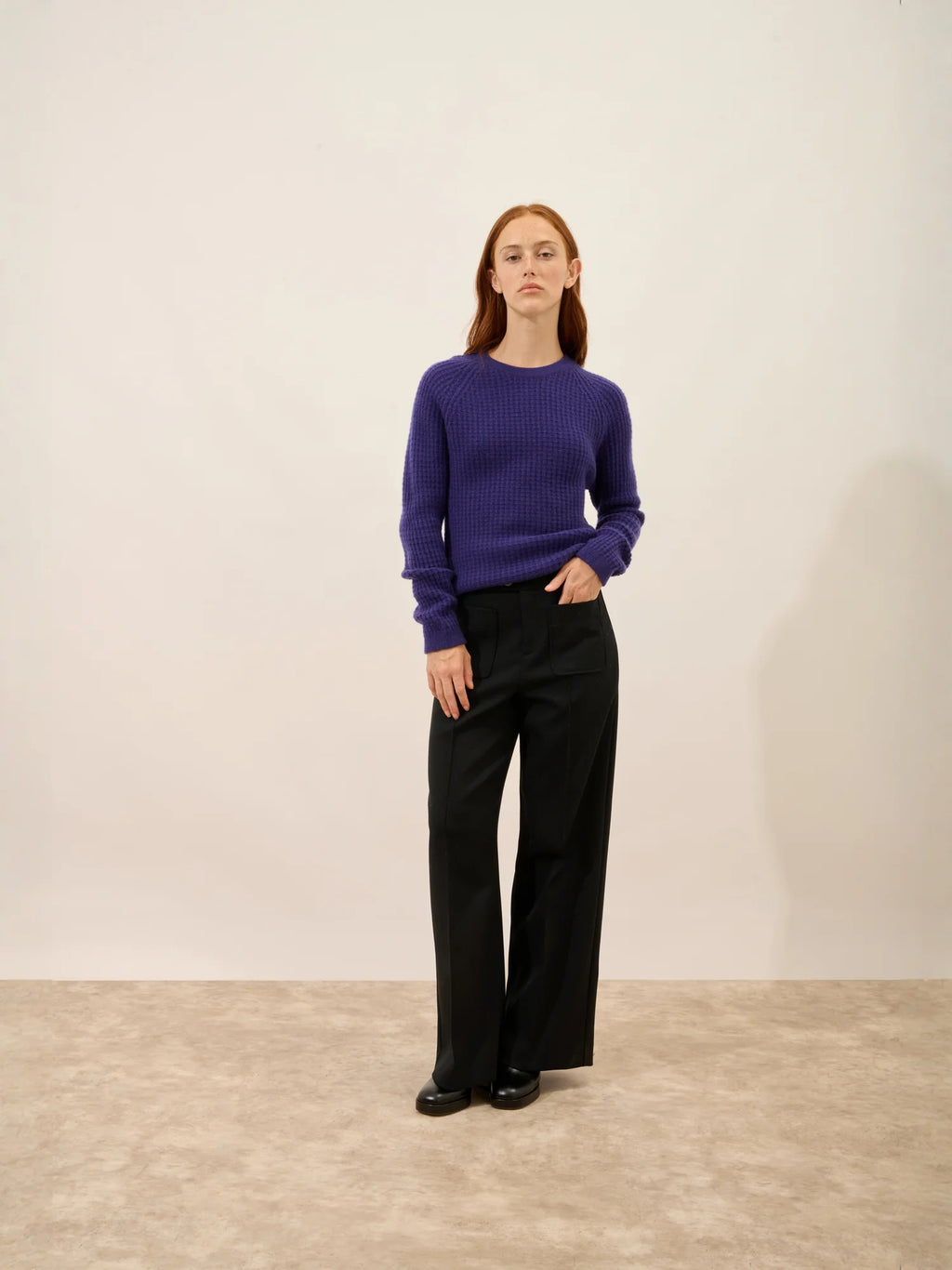 ASTRÉE pullover rundhalsausschnitt 6-fädig violett