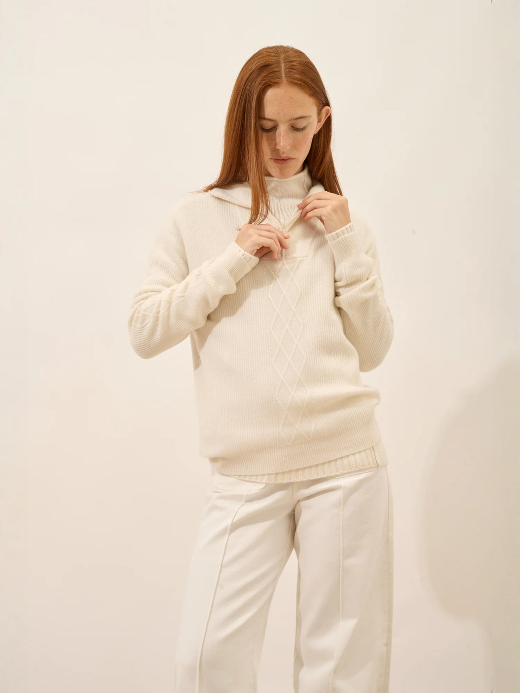 CASSIOPÉE pullover dockermütze elfenbein