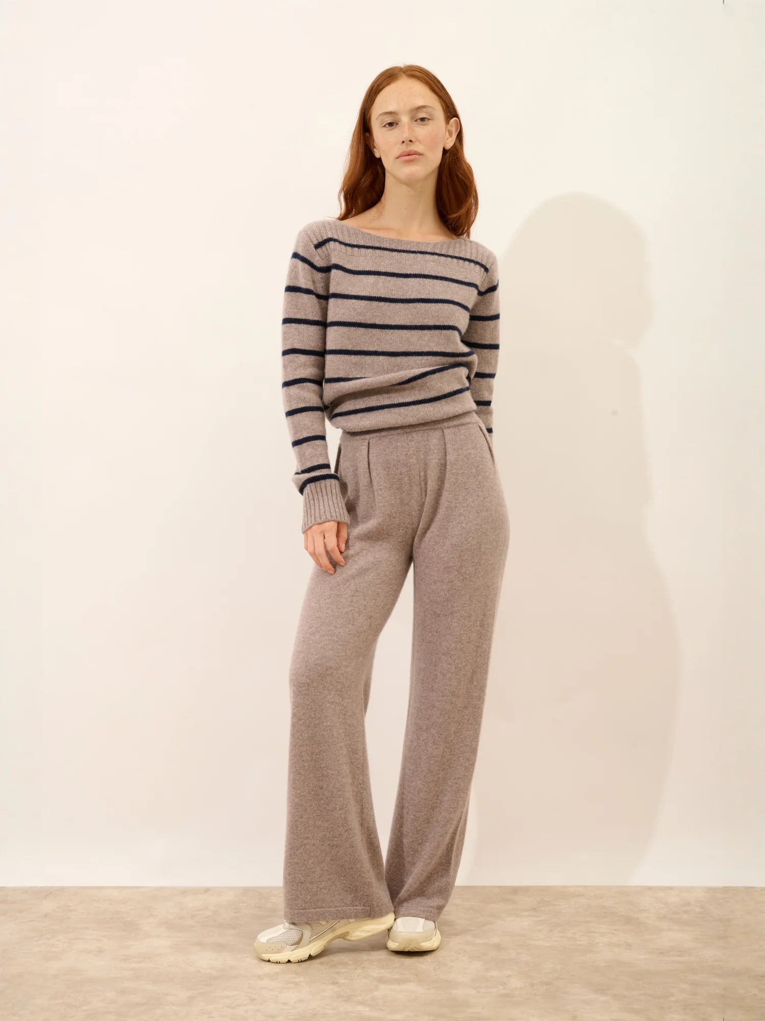 DAPHNE pantalon large caribou chiné
