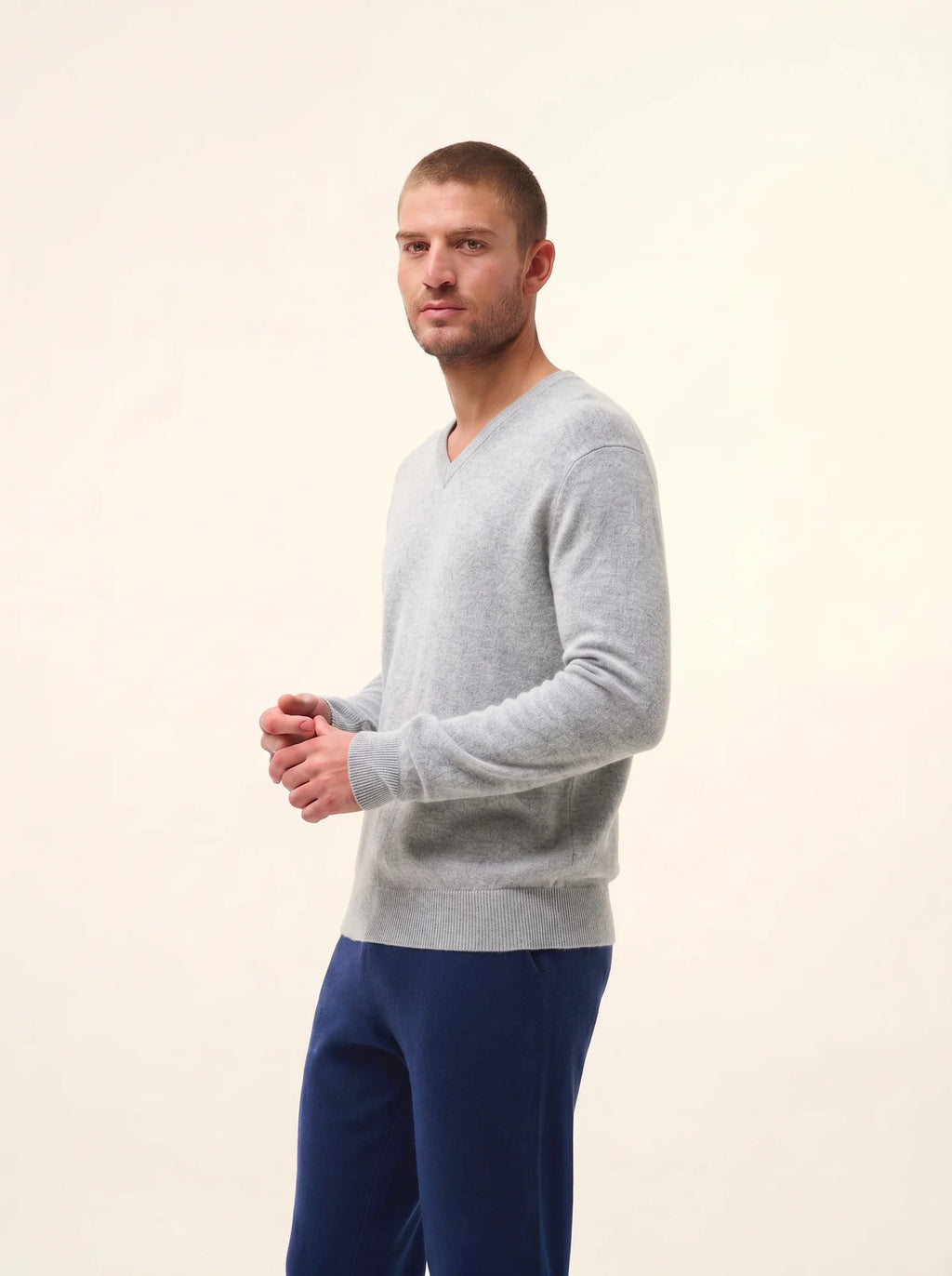 WALT pullover v-ausschnitt perlgrau meliert