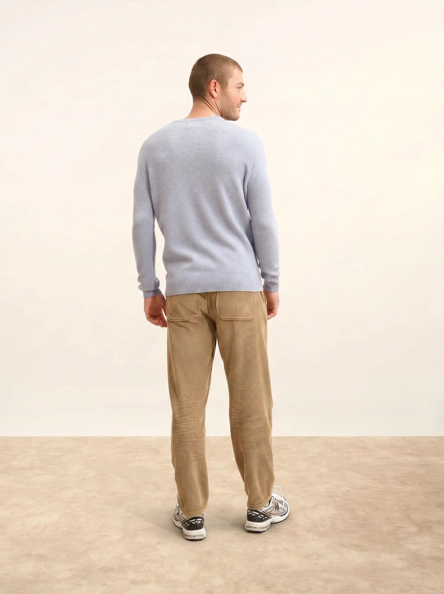 NATHAN pullover v-ausschnitt 4-fädig blau elfenbein