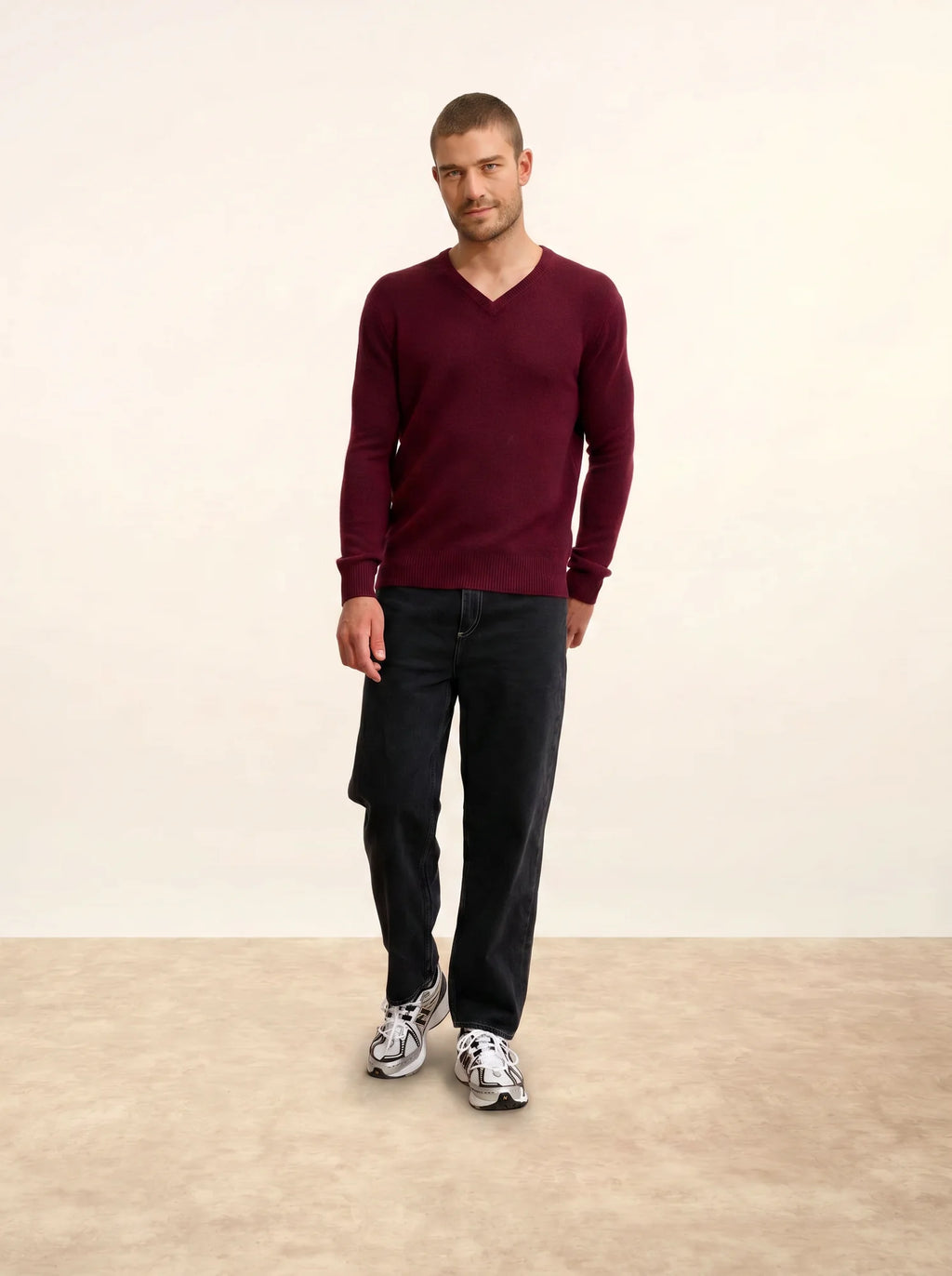 NATHAN pullover v-ausschnitt 4-fädig mûre