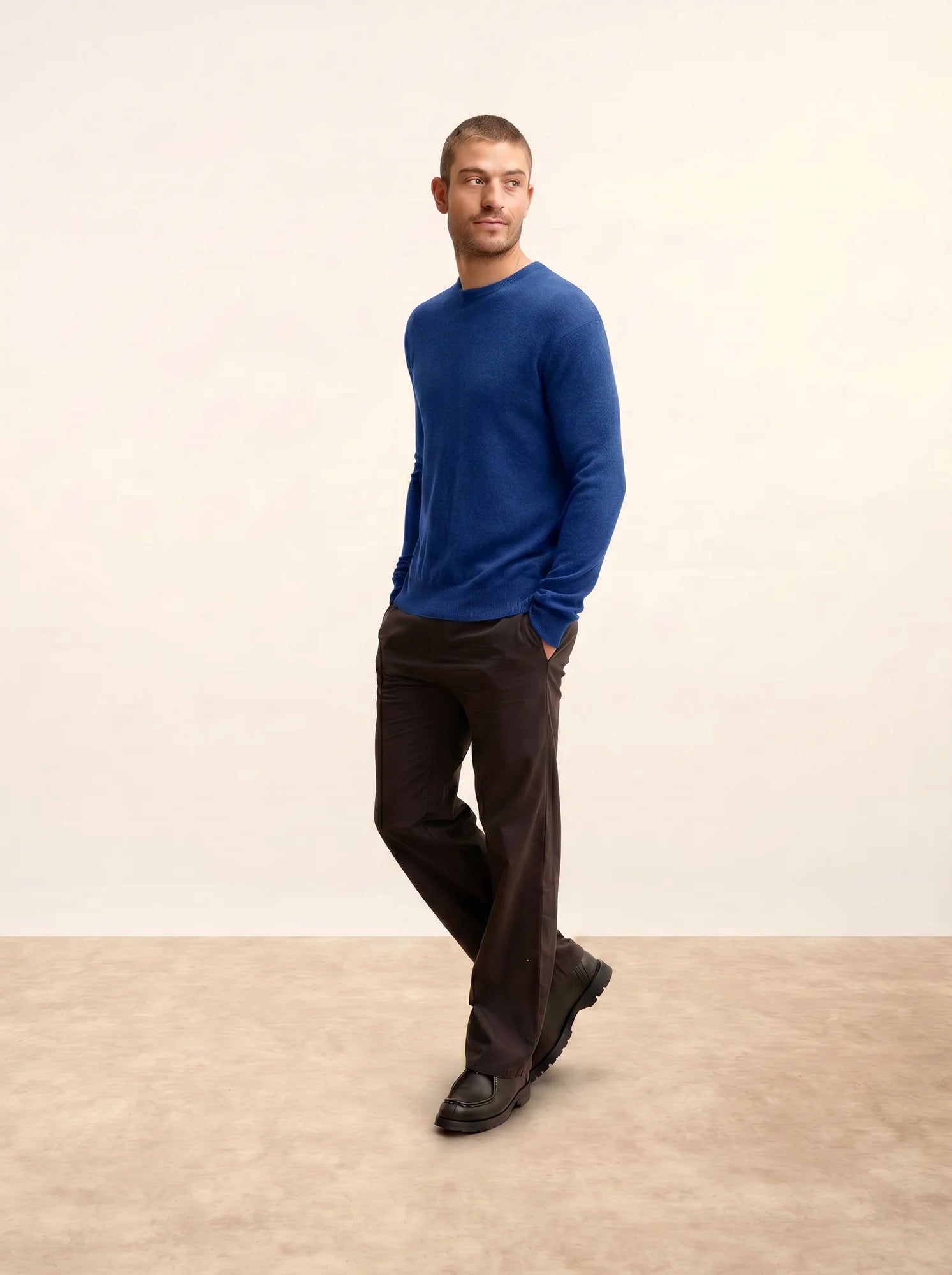 HOWARD pullover rundhalsausschnitt blau persan