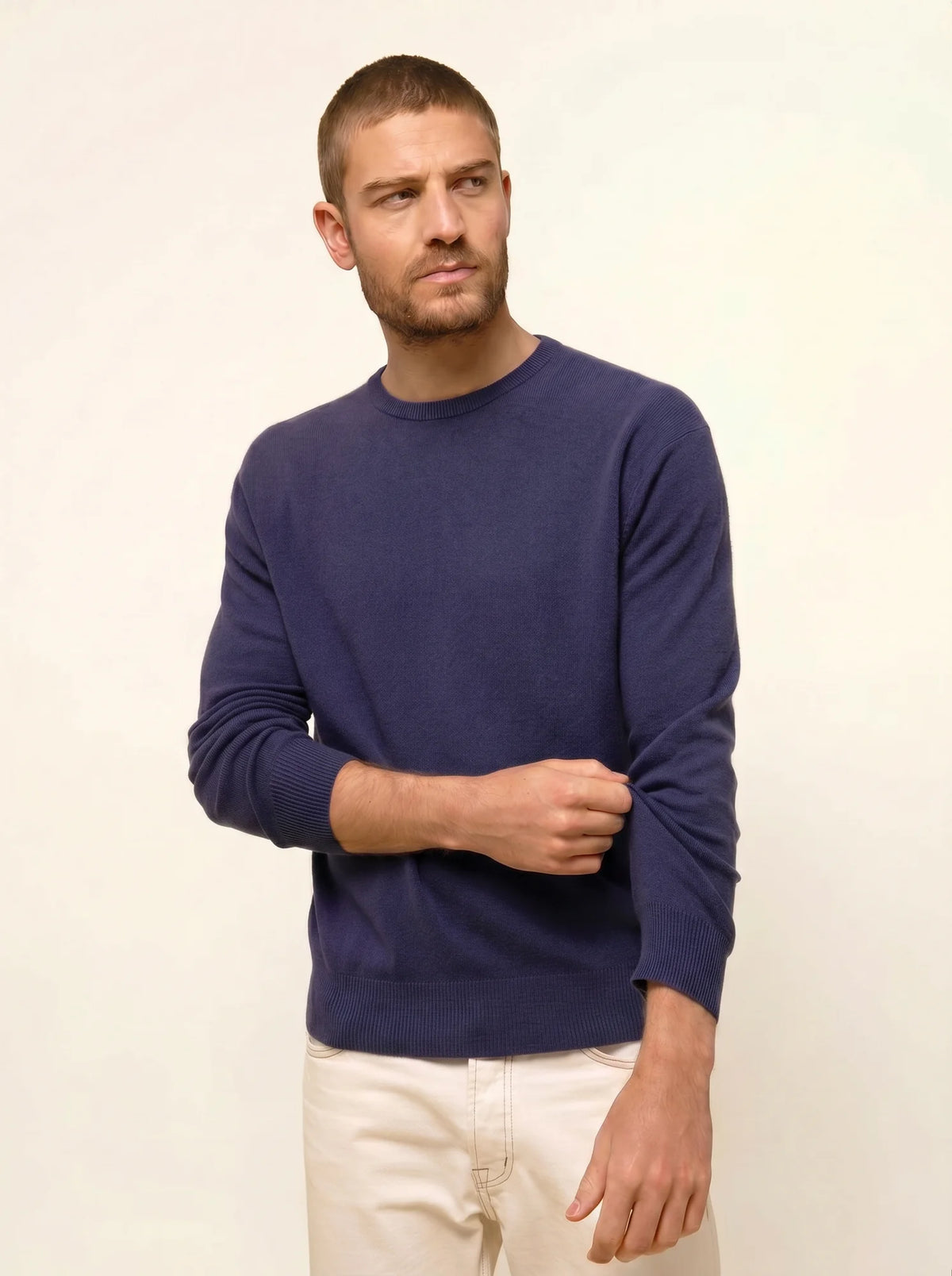 HOWARD Pullover Rundhalsausschnitt Violett Grau meliert