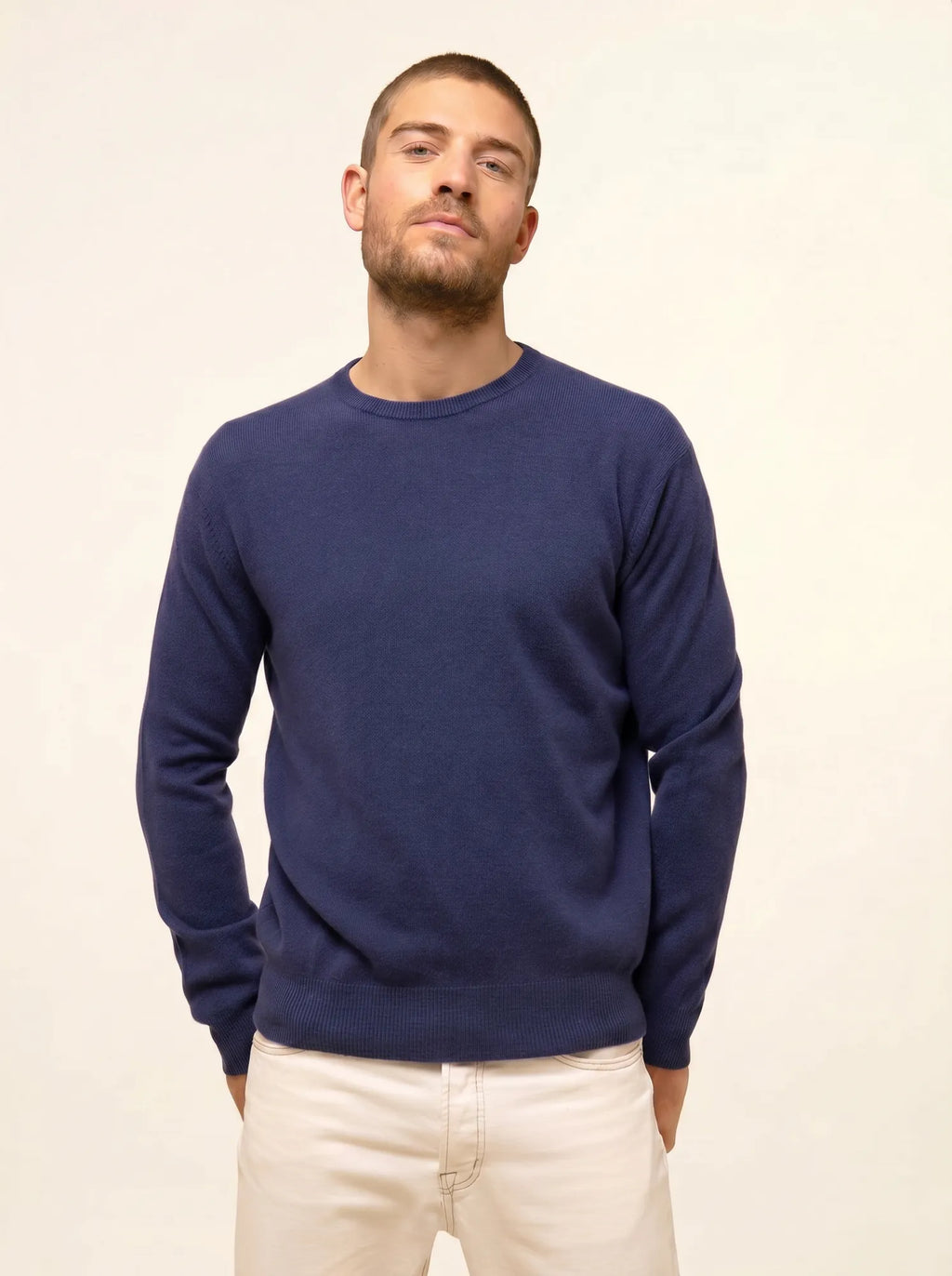 HOWARD Pullover Rundhalsausschnitt Violett Grau meliert