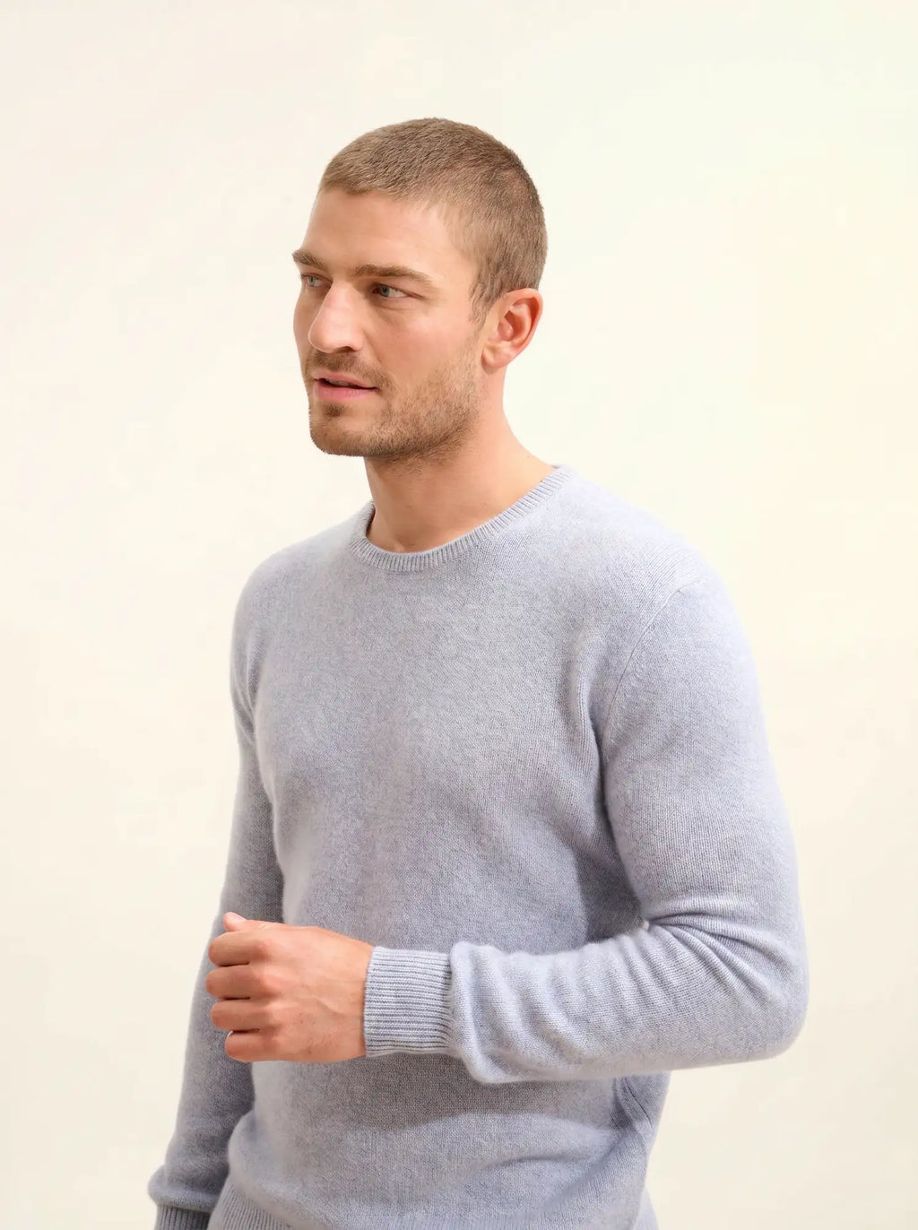 GABIN pullover rundhalsausschnitt 4-fädig blau elfenbein