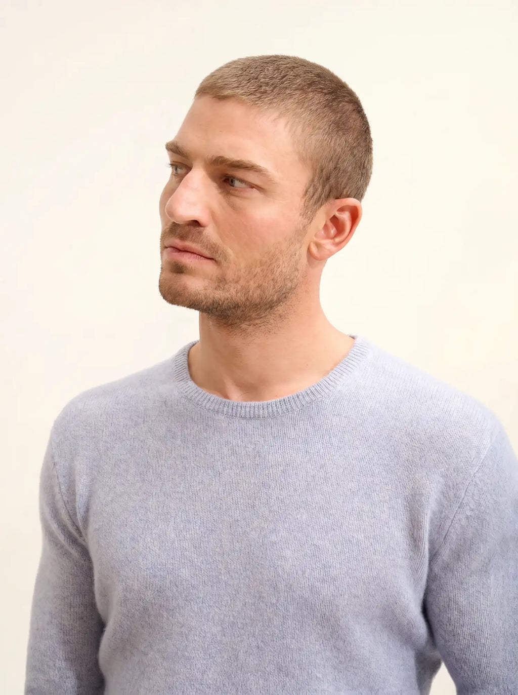 GABIN pullover rundhalsausschnitt 4-fädig blau elfenbein