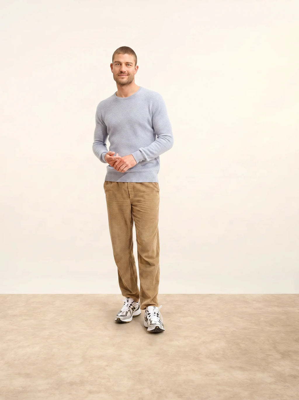 GABIN pullover rundhalsausschnitt 4-fädig blau elfenbein