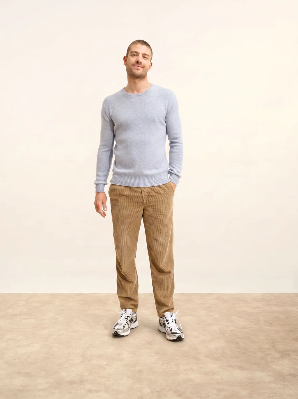 GABIN pullover rundhalsausschnitt 4-fädig blau elfenbein