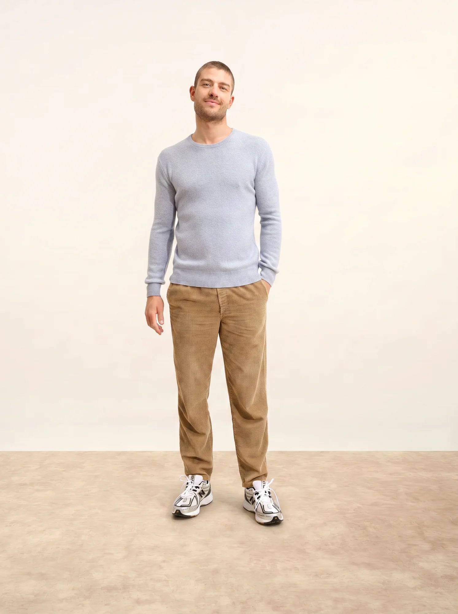 GABIN pullover rundhalsausschnitt 4-fädig blau elfenbein