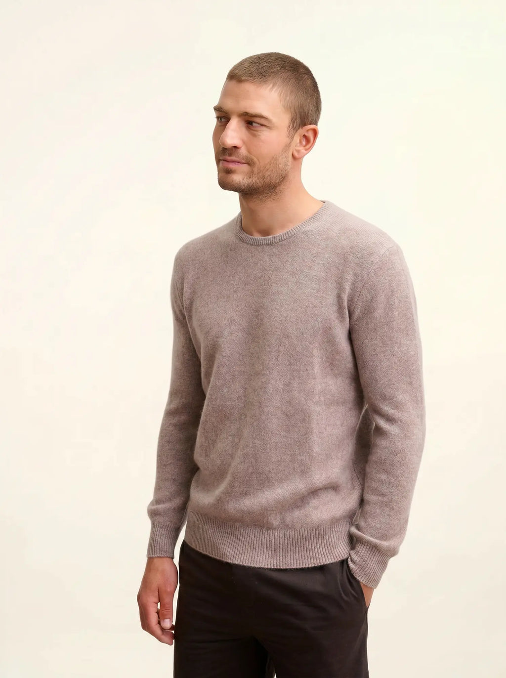GABIN pullover rundhalsausschnitt 4-fädig caribou meliert