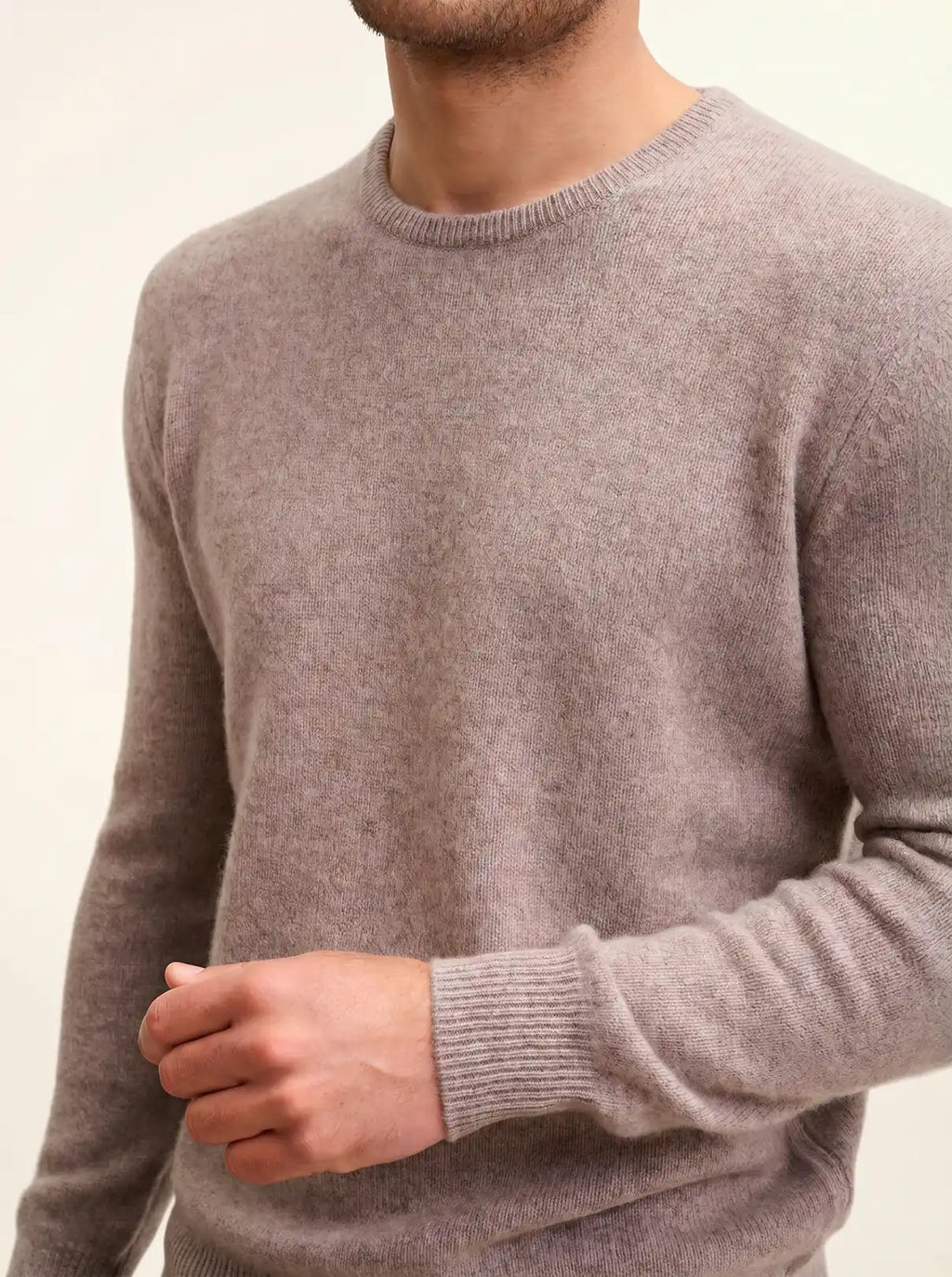 GABIN pullover rundhalsausschnitt 4-fädig caribou meliert
