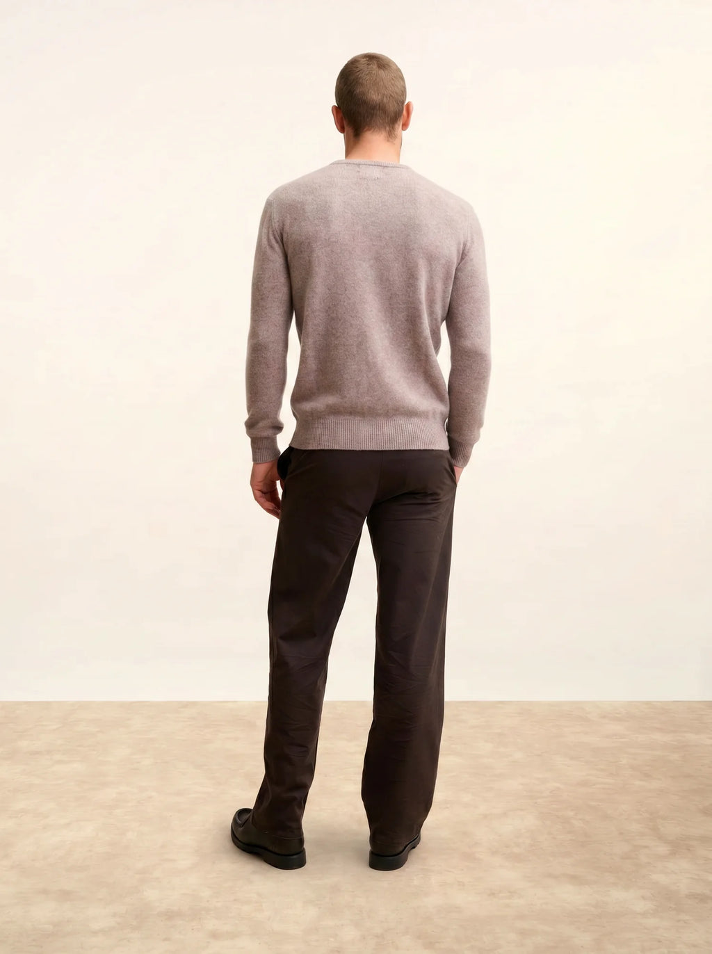 GABIN pullover rundhalsausschnitt 4-fädig caribou meliert