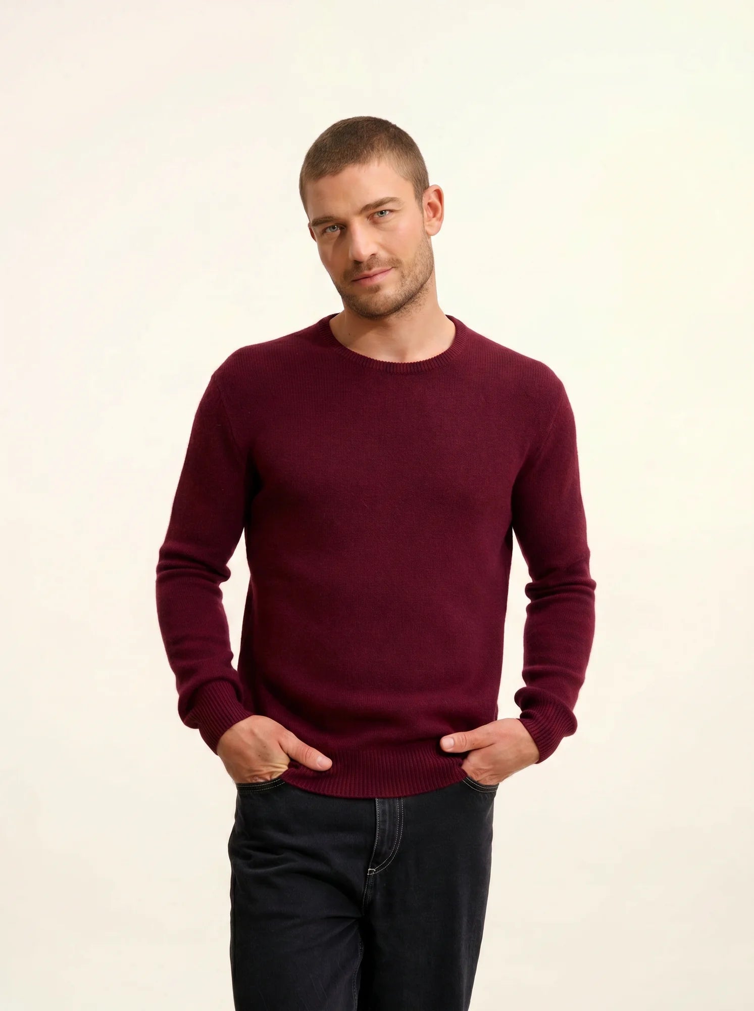 GABIN pullover rundhalsausschnitt 4-fädig mûre