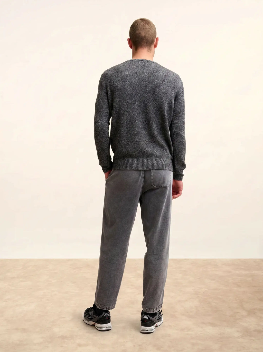 GABIN pullover rundhalsausschnitt 4-fädig schwarz und weiß