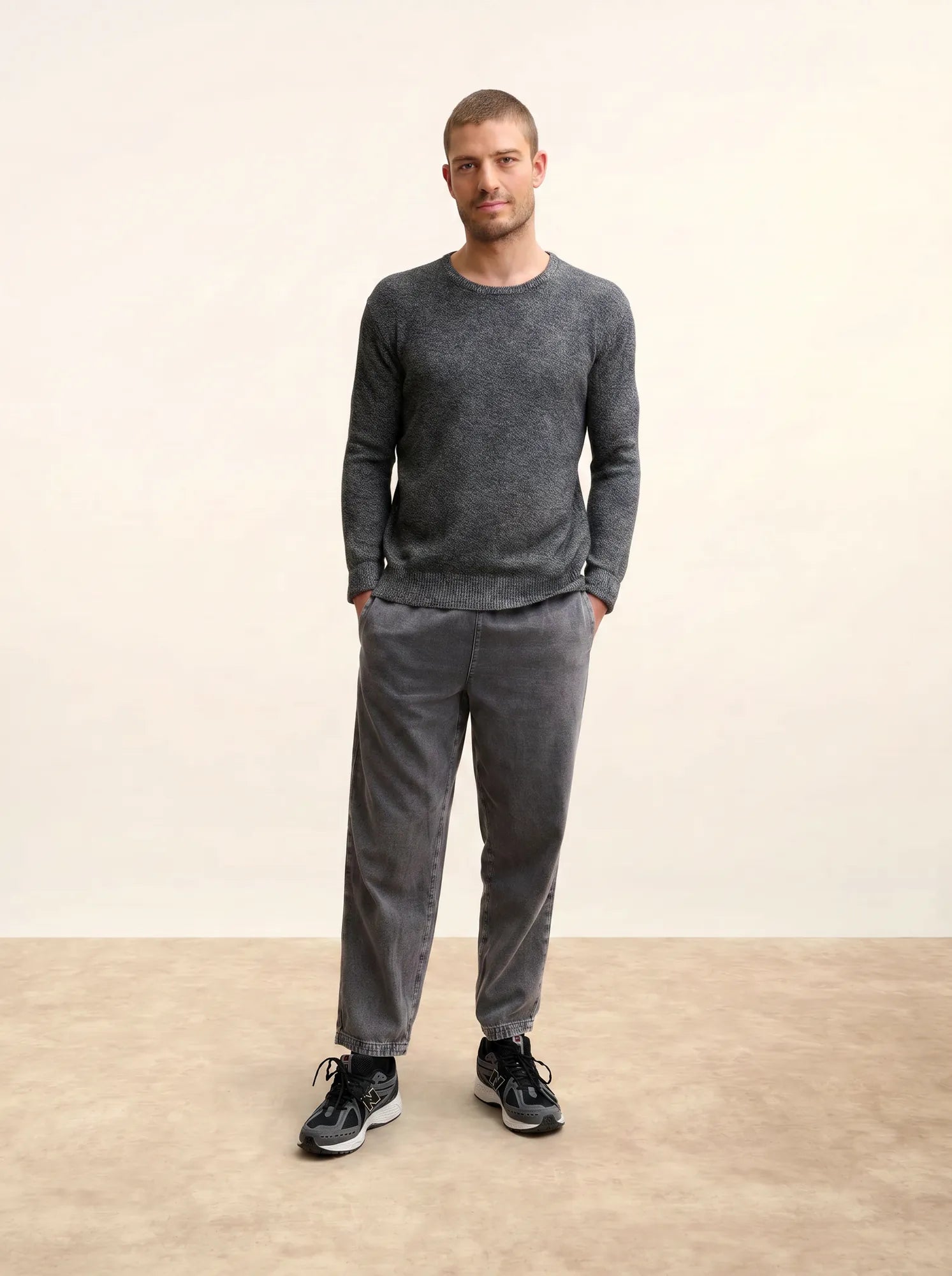 GABIN pullover rundhalsausschnitt 4-fädig schwarz und weiß