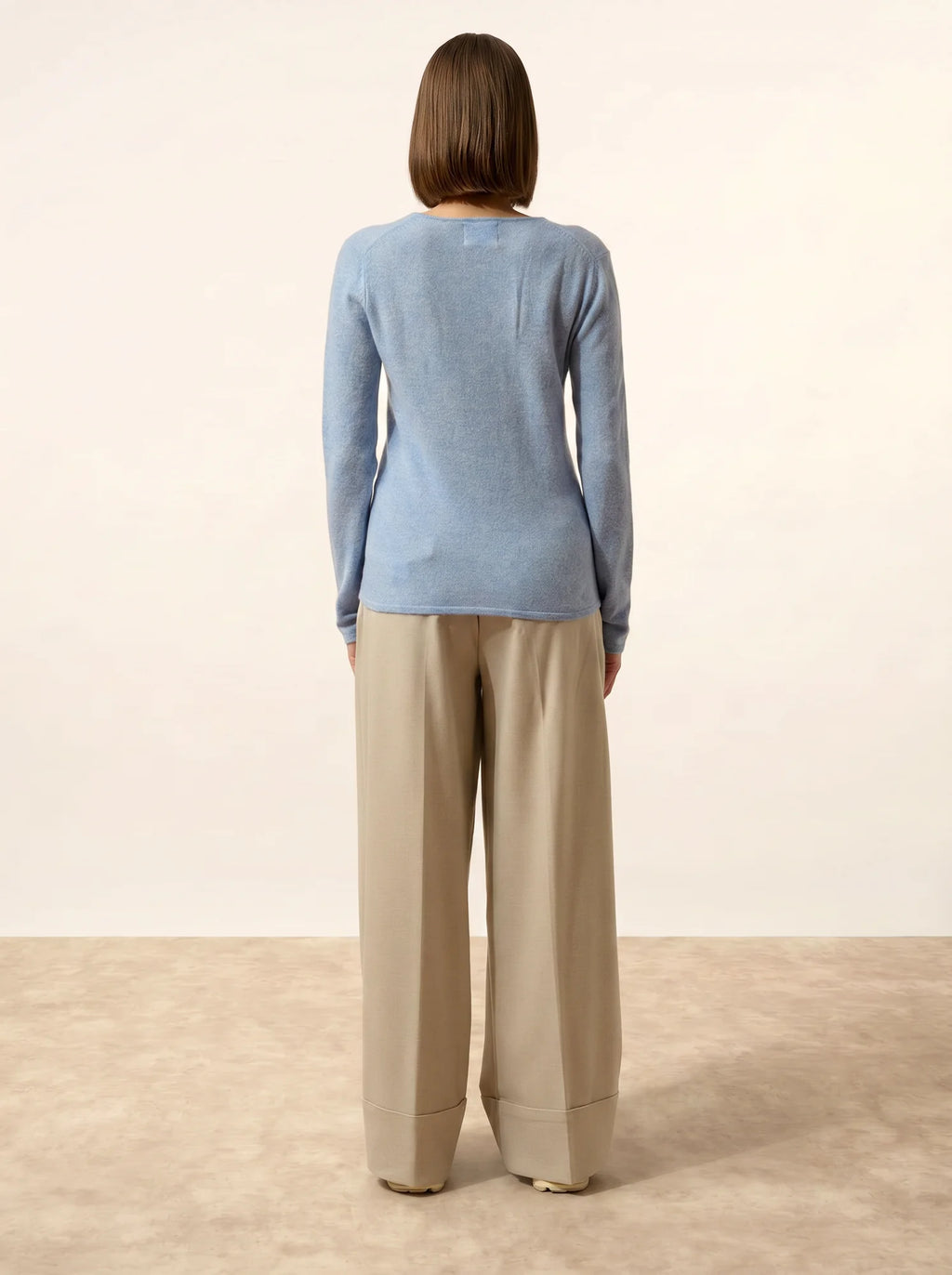 JOAN pullover v-ausschnitt himmelblau meliert