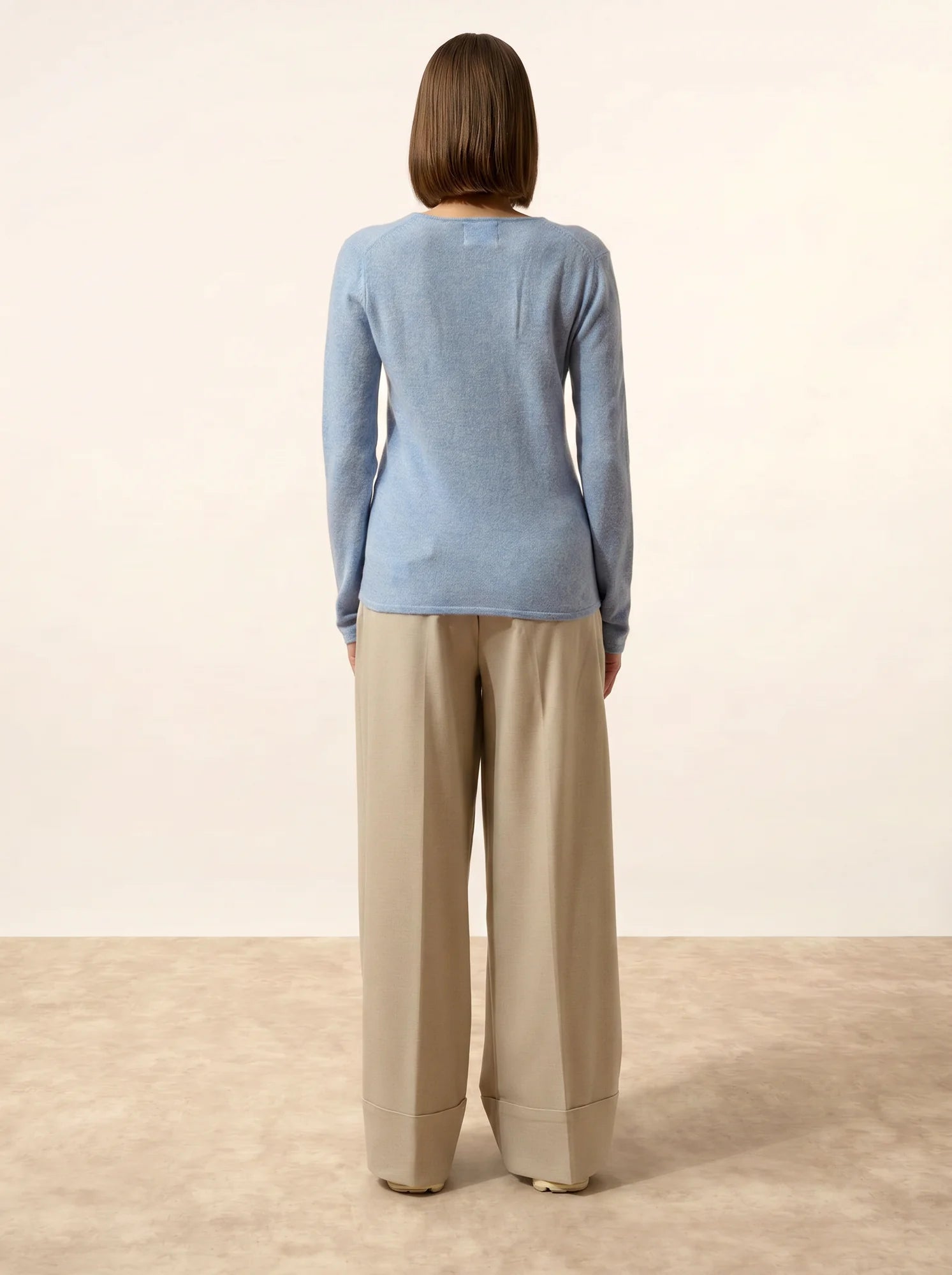 JOAN pullover v-ausschnitt himmelblau meliert
