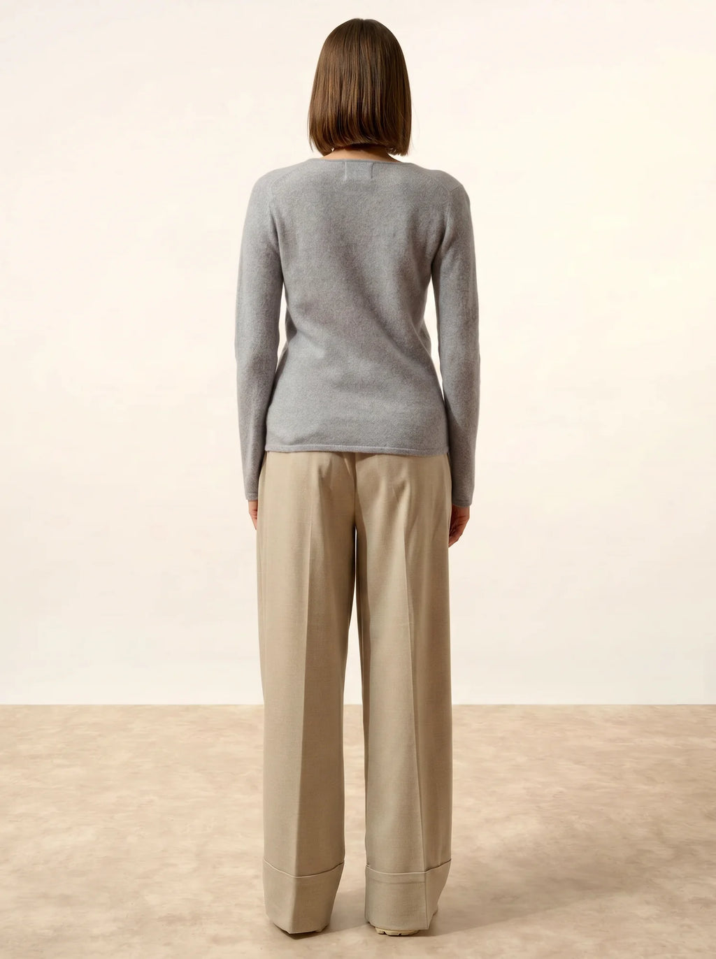 JOAN pullover v-ausschnitt blau elfenbein