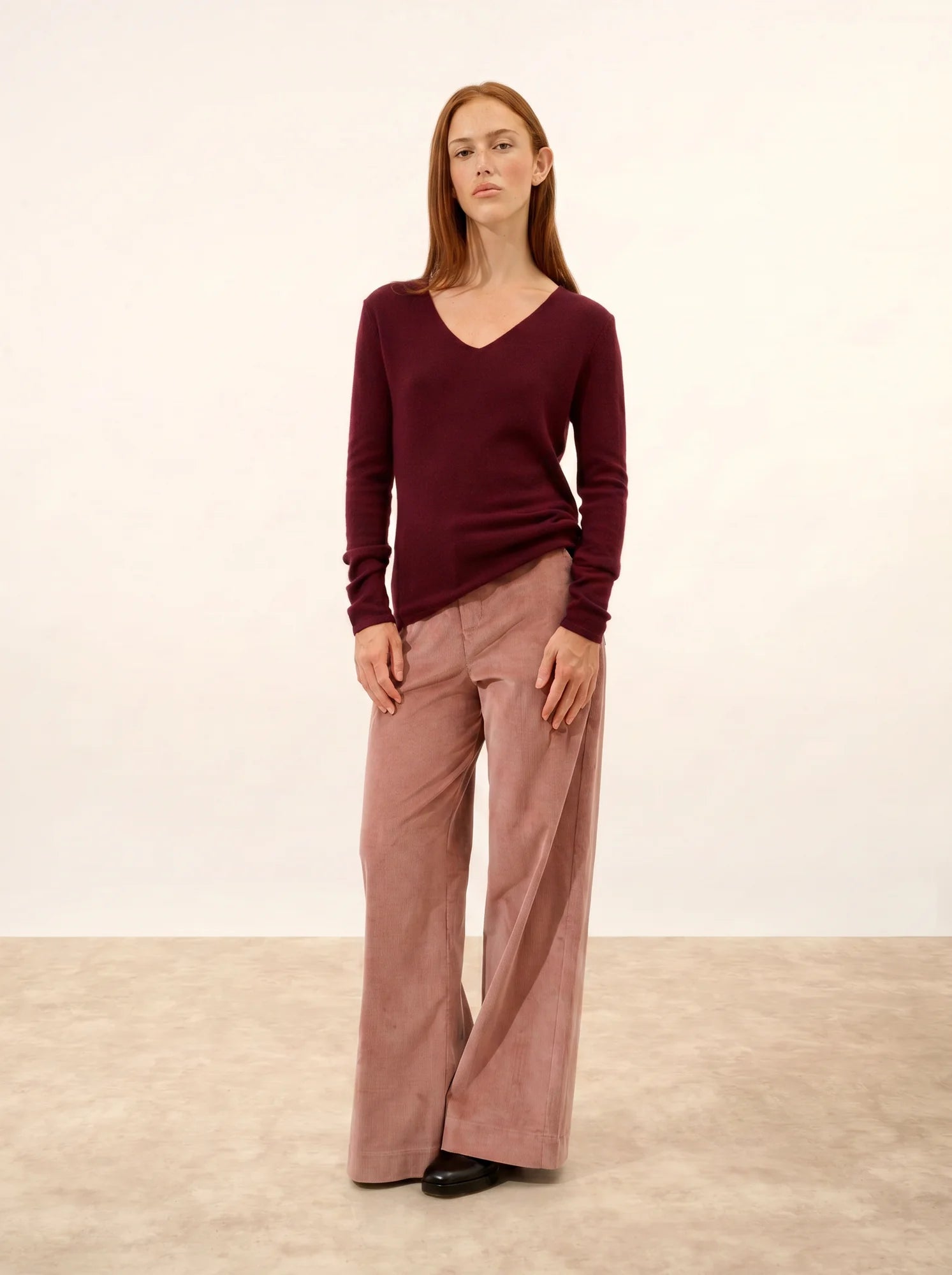 JOAN pullover v-ausschnitt mûre