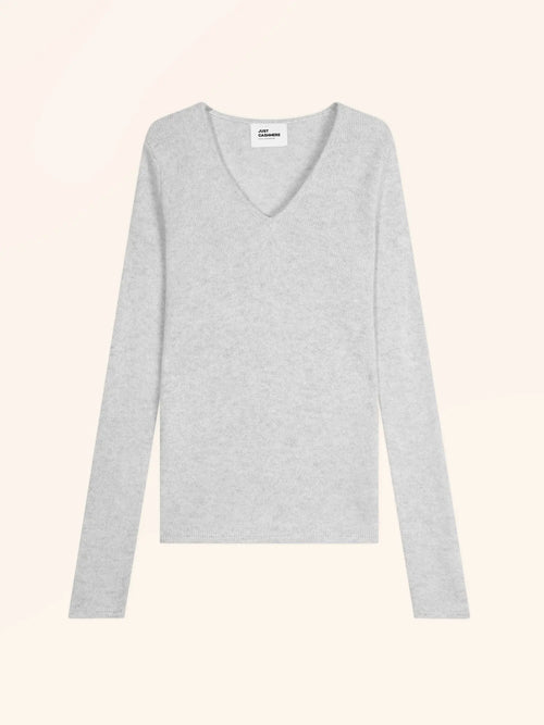 ABBY pullover v-ausschnitt 4-fädig perlgrau meliert