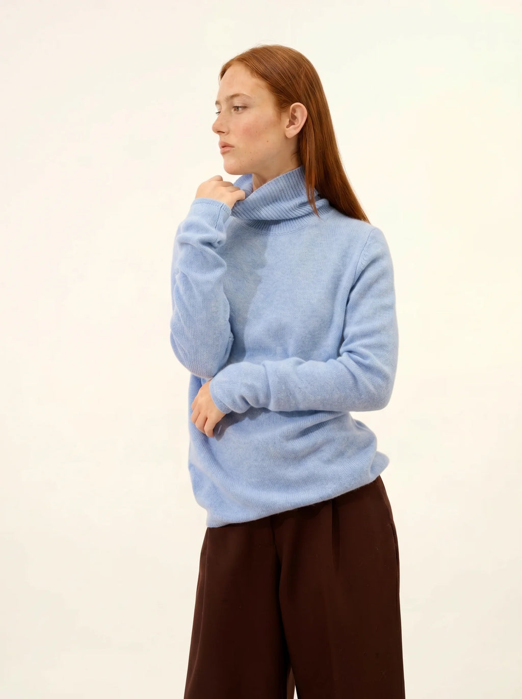 MATT pullover rollkragen 4-fädig himmelblau meliert