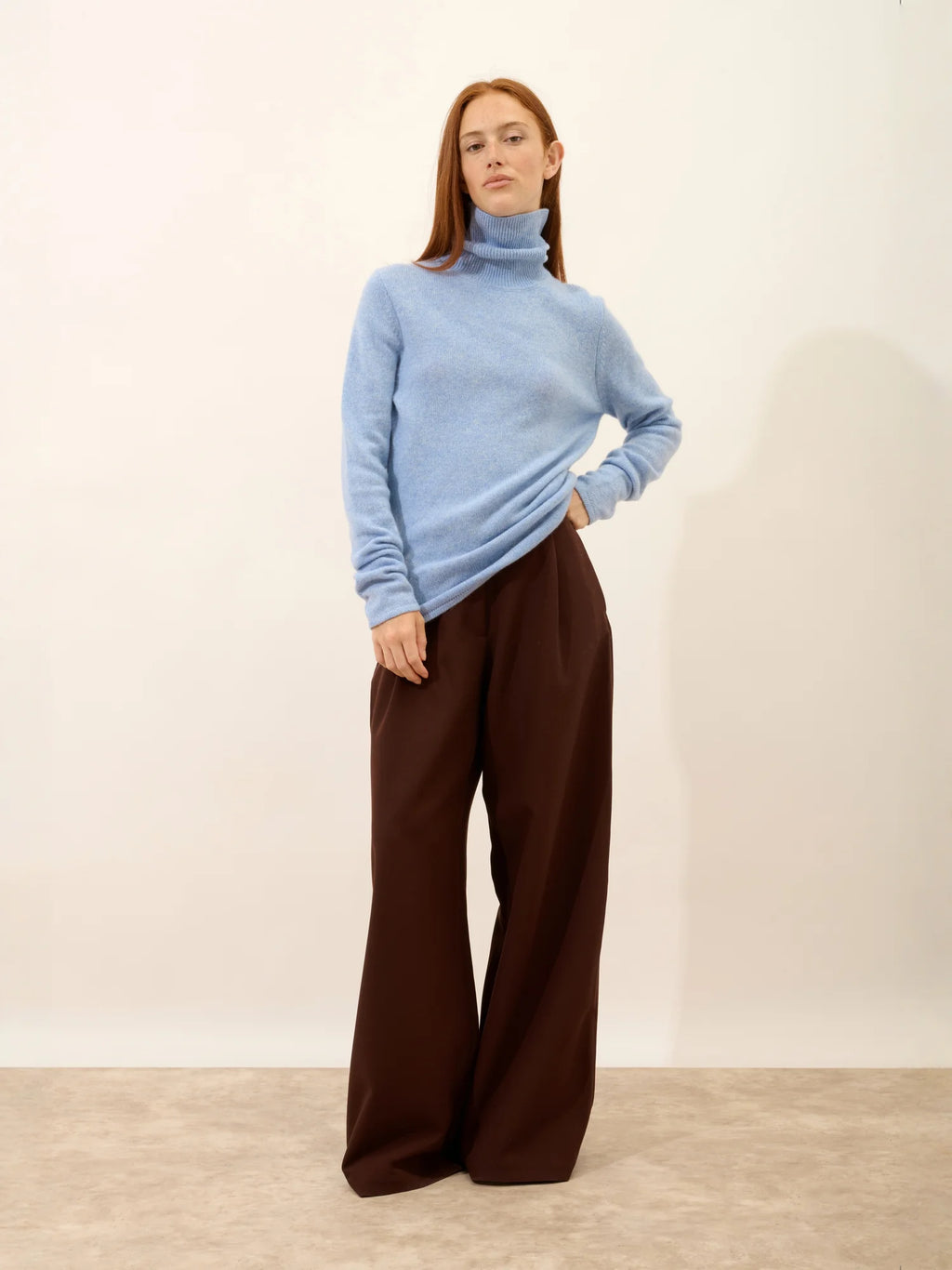 MATT pullover rollkragen 4-fädig himmelblau meliert