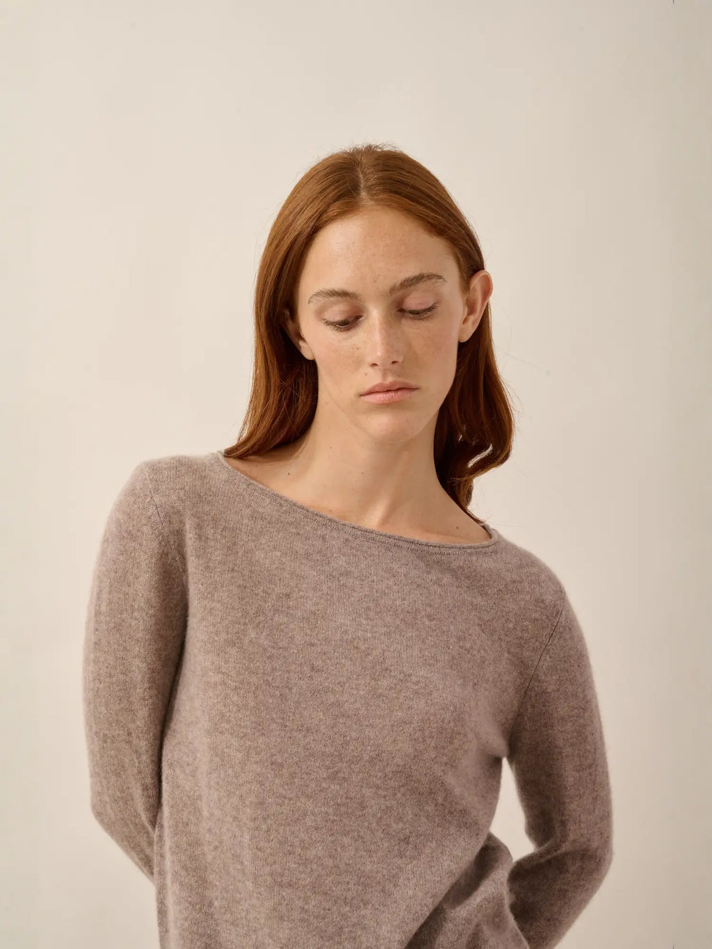 GRACE pullover u-boot-ausschnitt caribou meliert