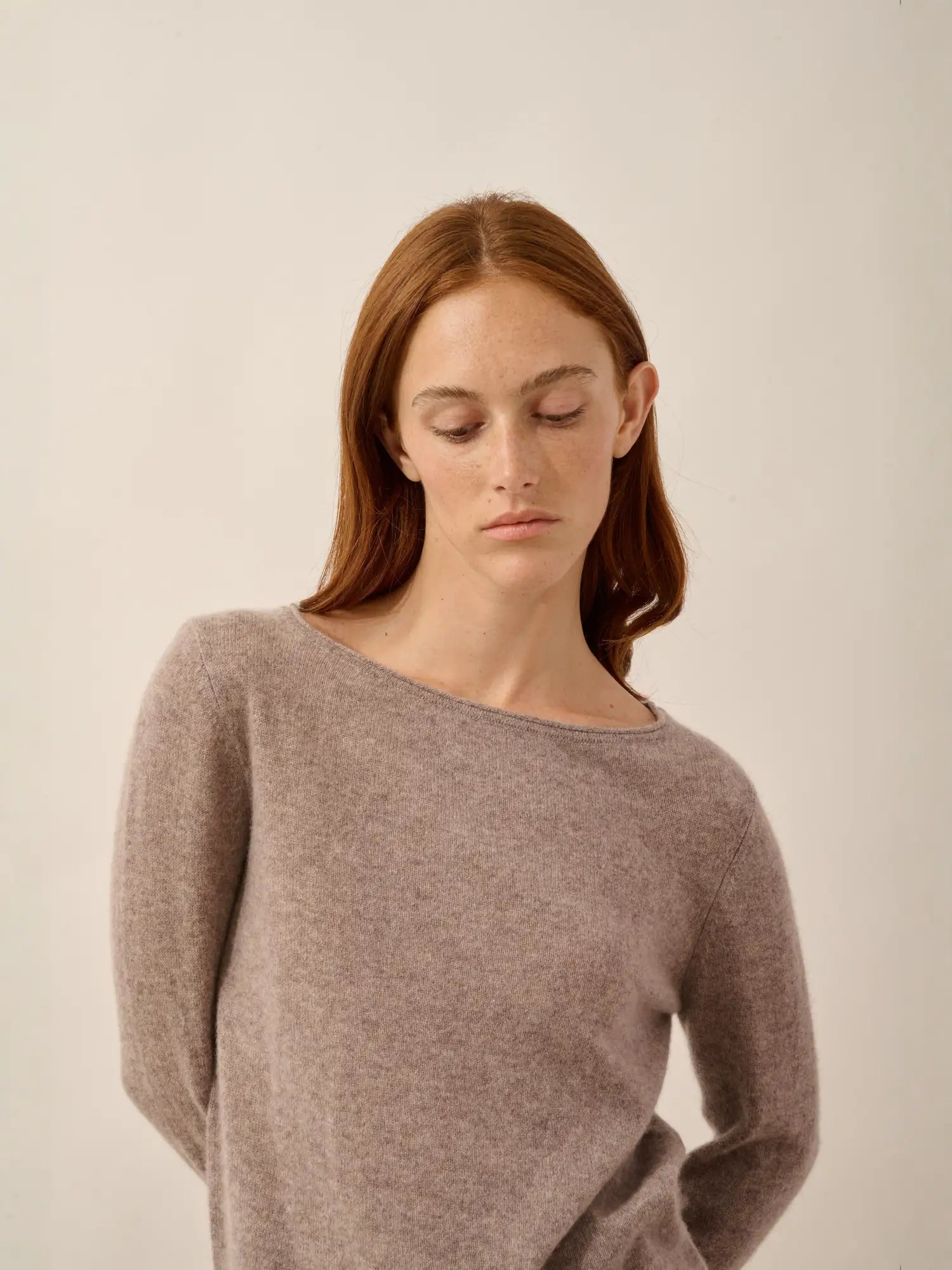 GRACE pullover u-boot-ausschnitt caribou meliert