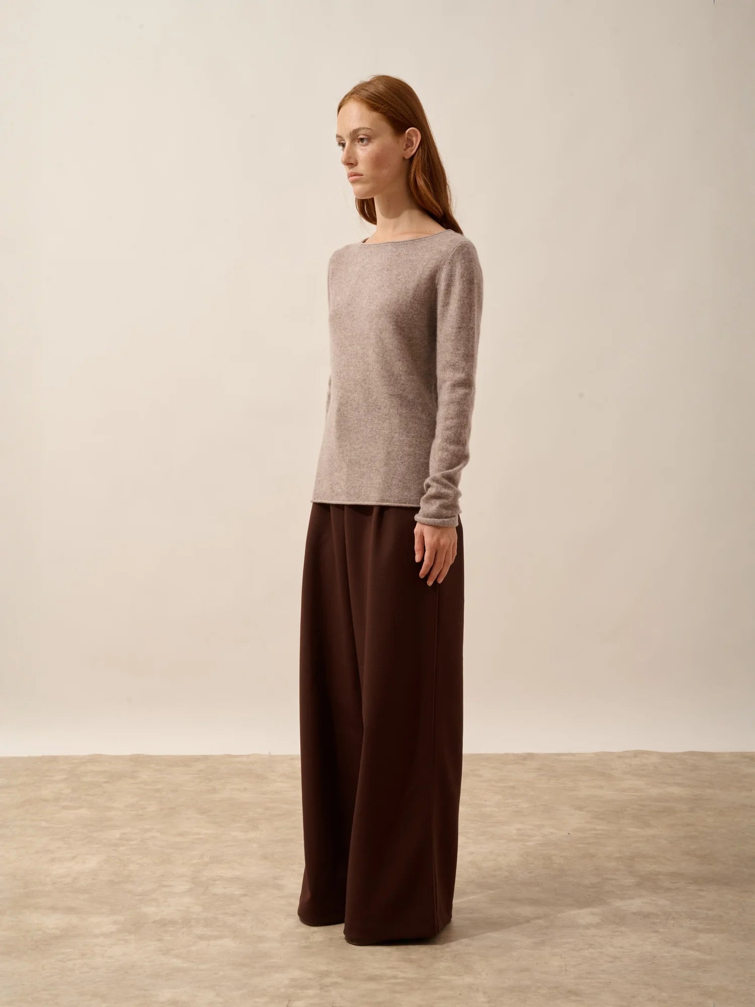 GRACE pullover u-boot-ausschnitt caribou meliert
