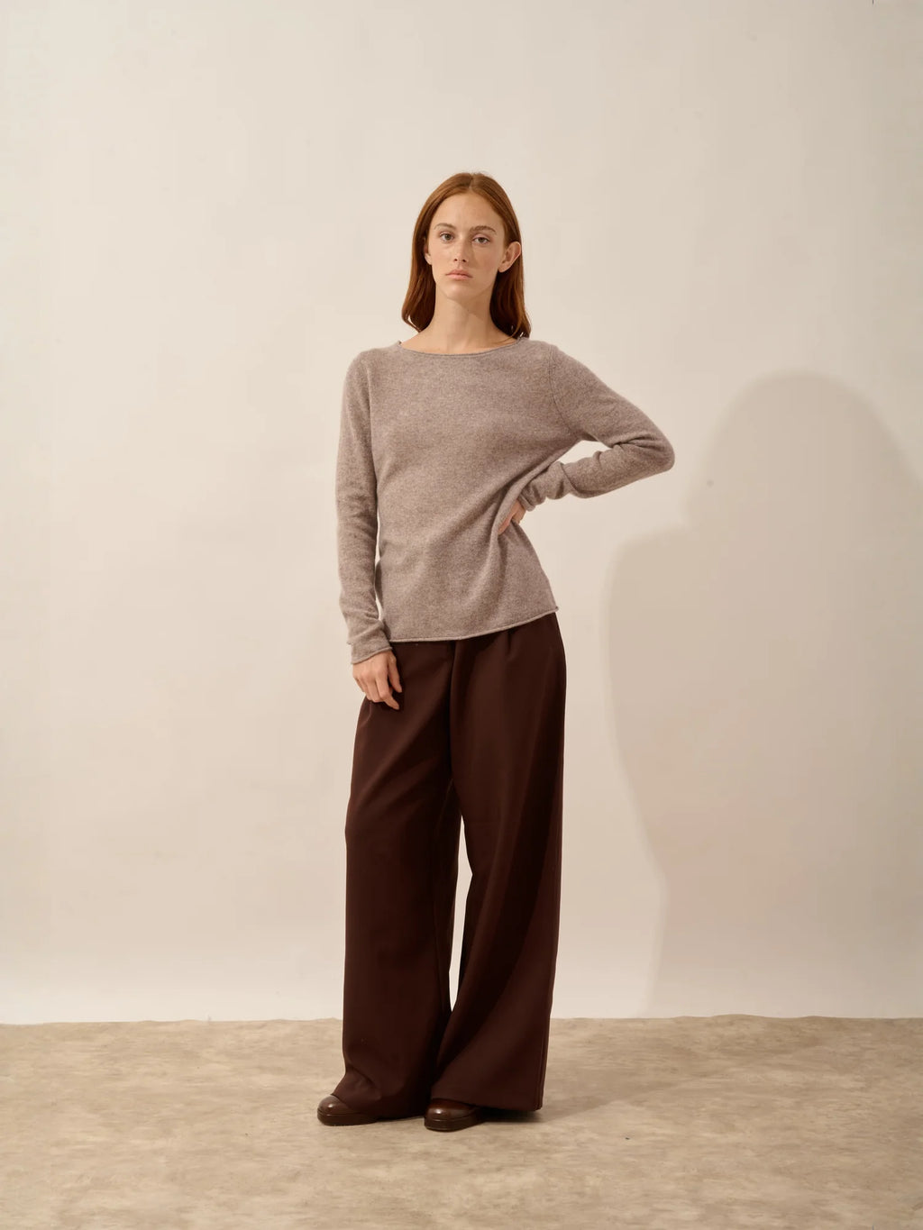 GRACE pullover u-boot-ausschnitt caribou meliert