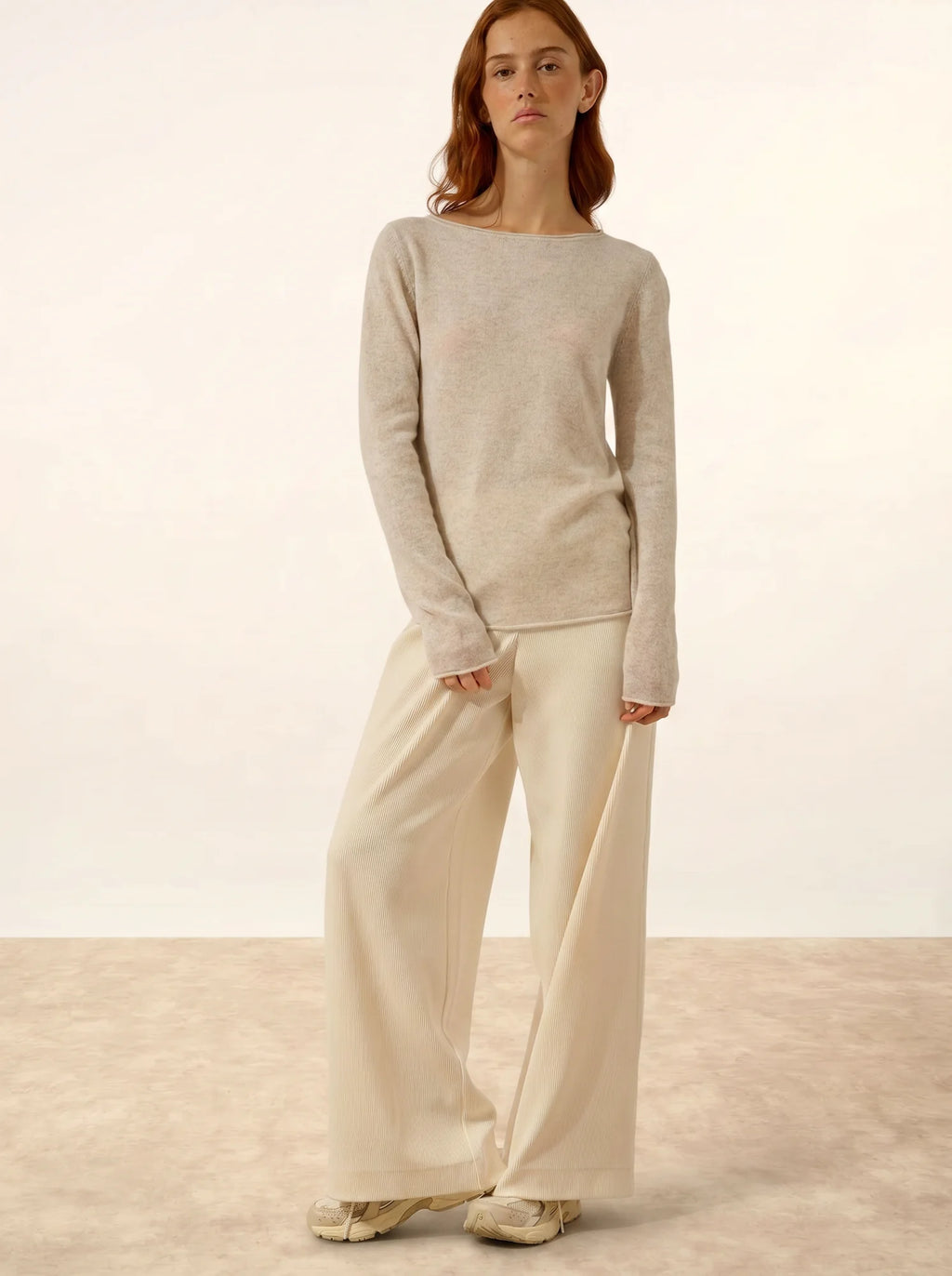 GRACE pullover u-boot-ausschnitt perlgrau meliert