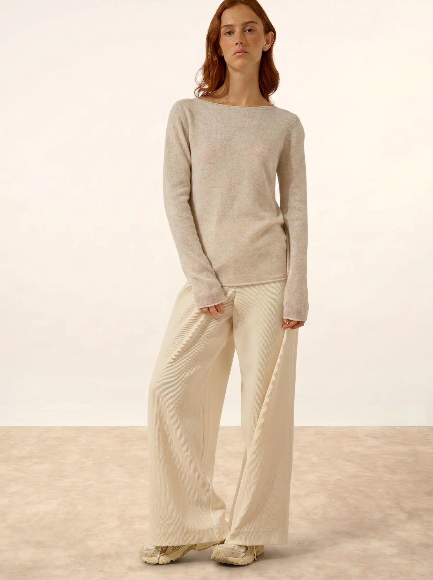 GRACE pullover u-boot-ausschnitt perlgrau meliert