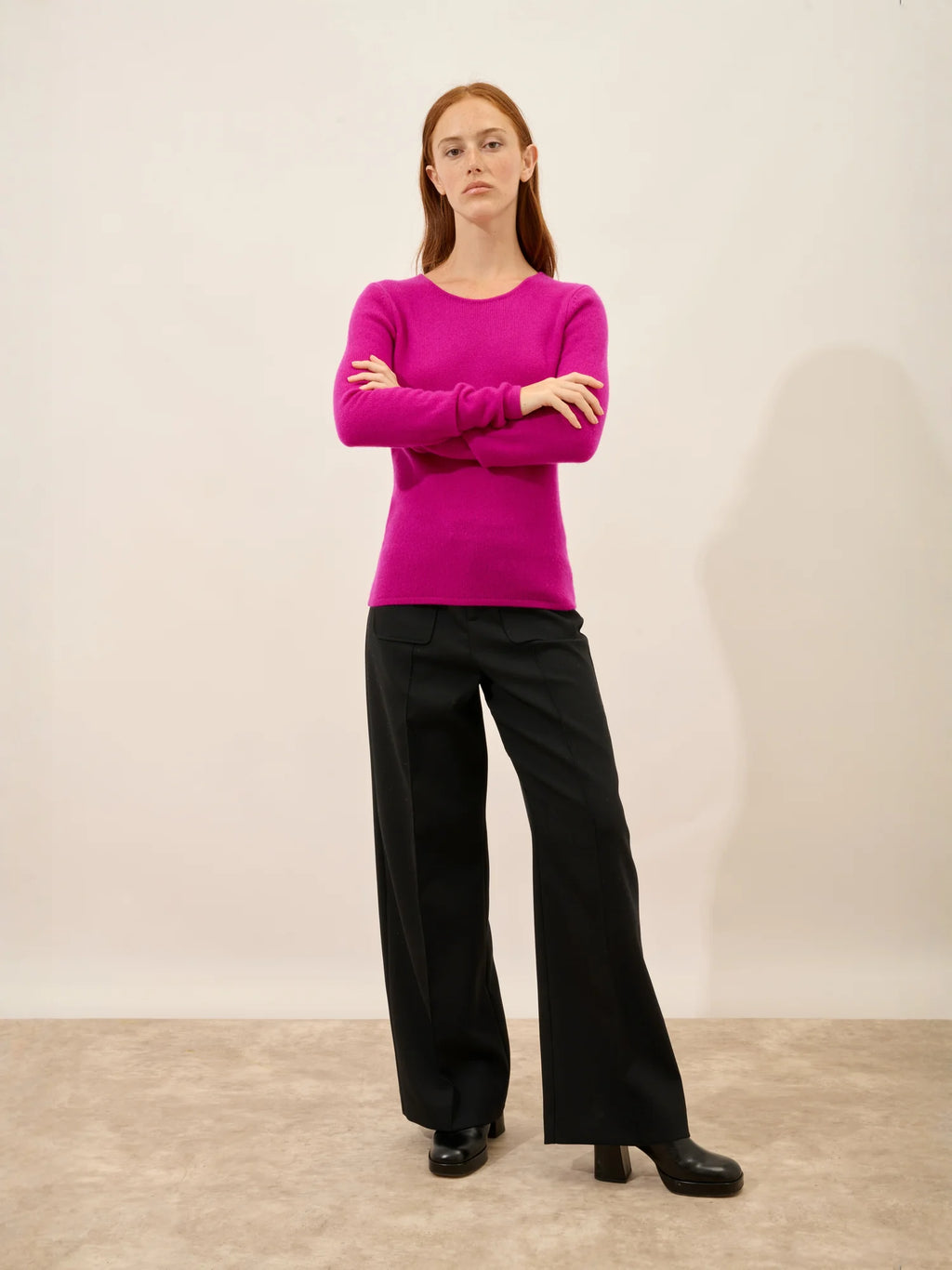 JOYCE pullover rundhalsausschnitt 4-fädig violine