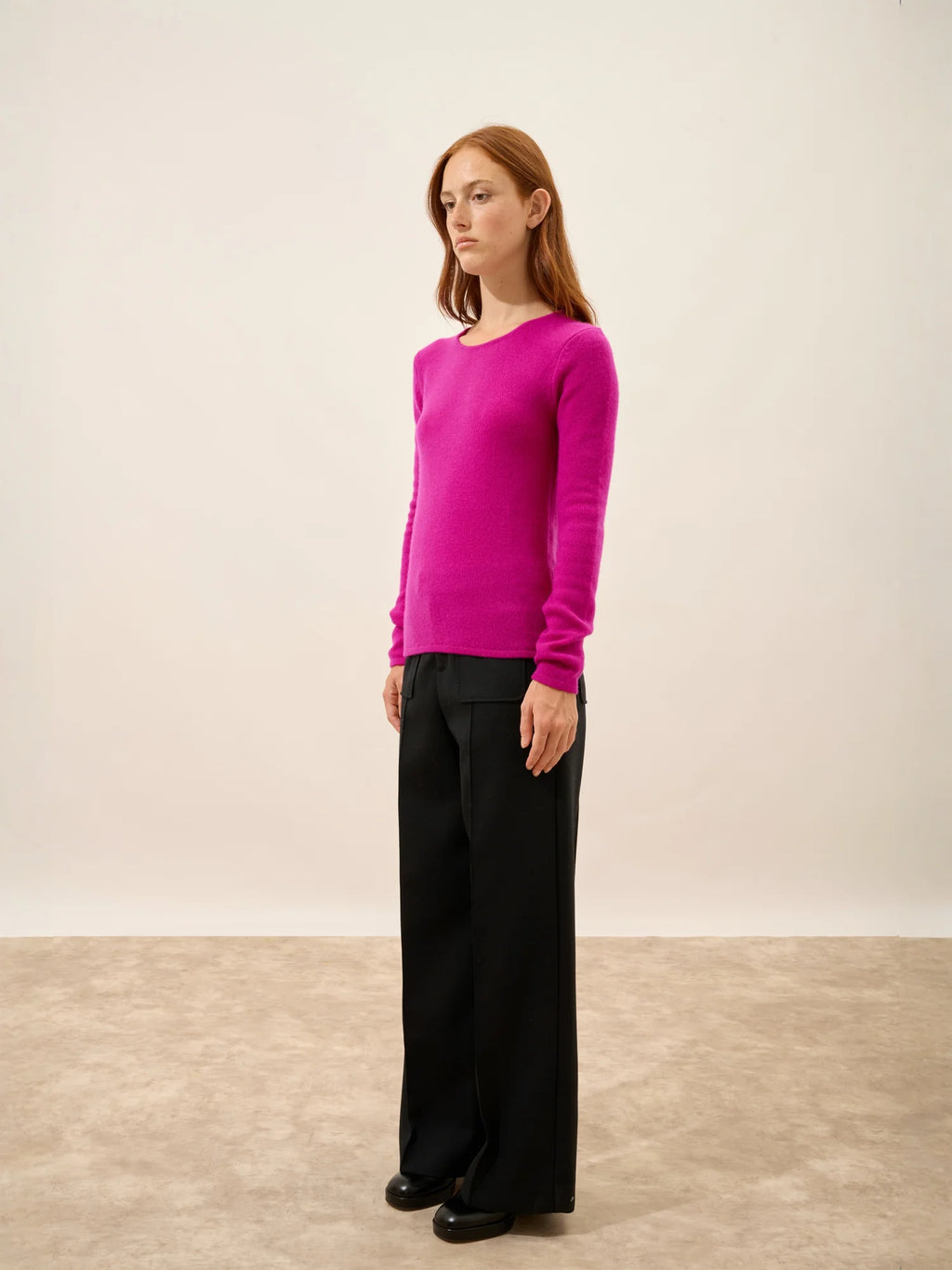 JOYCE pullover rundhalsausschnitt 4-fädig violine