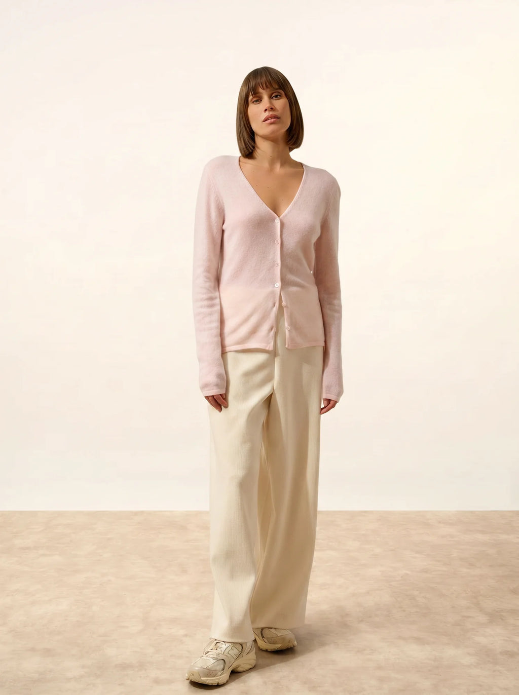 NORMA strickjacke v-ausschnitt rosa bébé