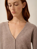 NORMA strickjacke v-ausschnitt caribou meliert