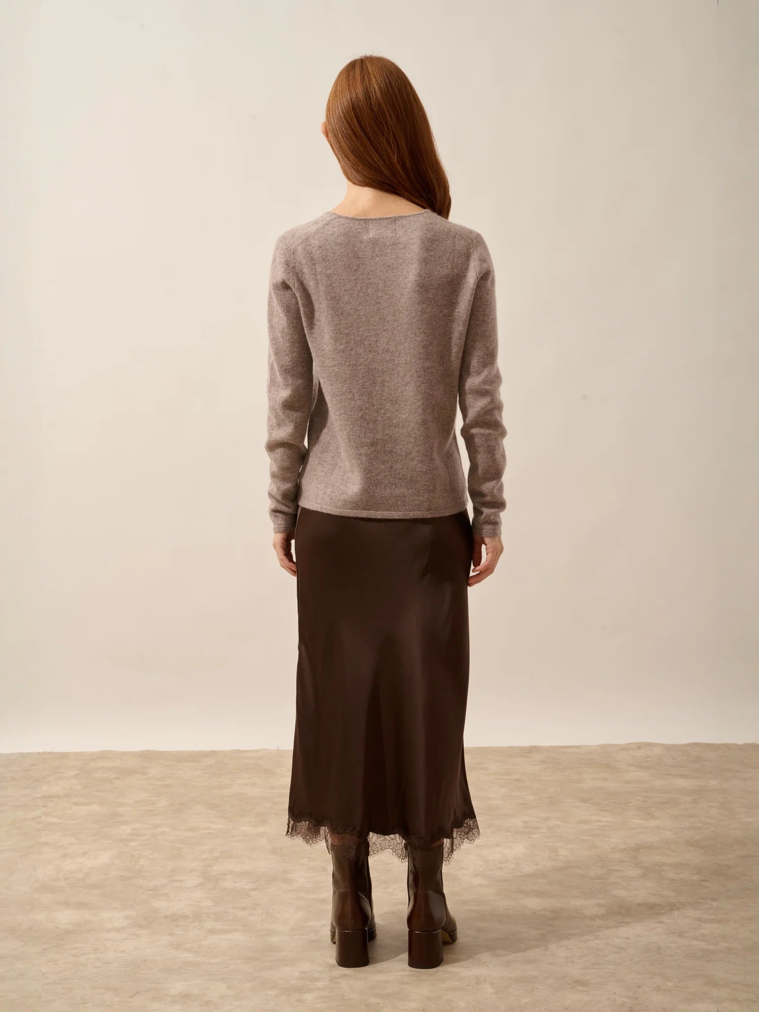 NORMA strickjacke v-ausschnitt caribou meliert